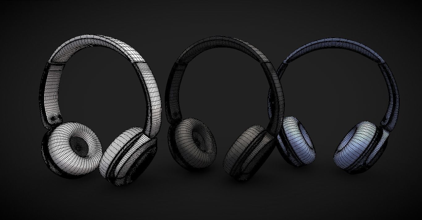 Bluetooth Headphone Sony WH CH52 Low-poly 3D model_6