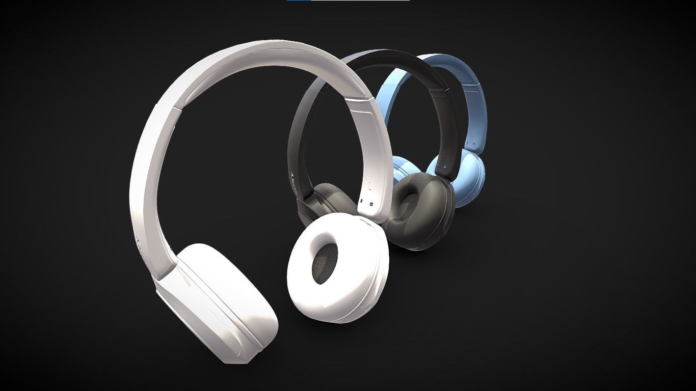 Bluetooth Headphone Sony WH CH52 Low-poly 3D model_2