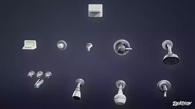 SUBURBS - Bathroom Set 01 - LOW POLY AND NANITE