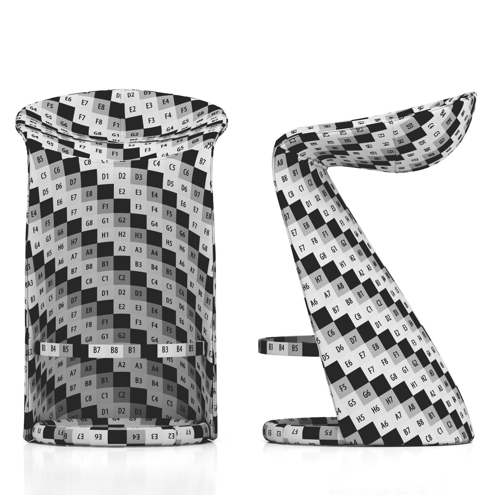 Giorgetti Skirt stool 3D model_8