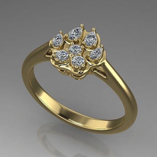Dog paw ring 3D print model