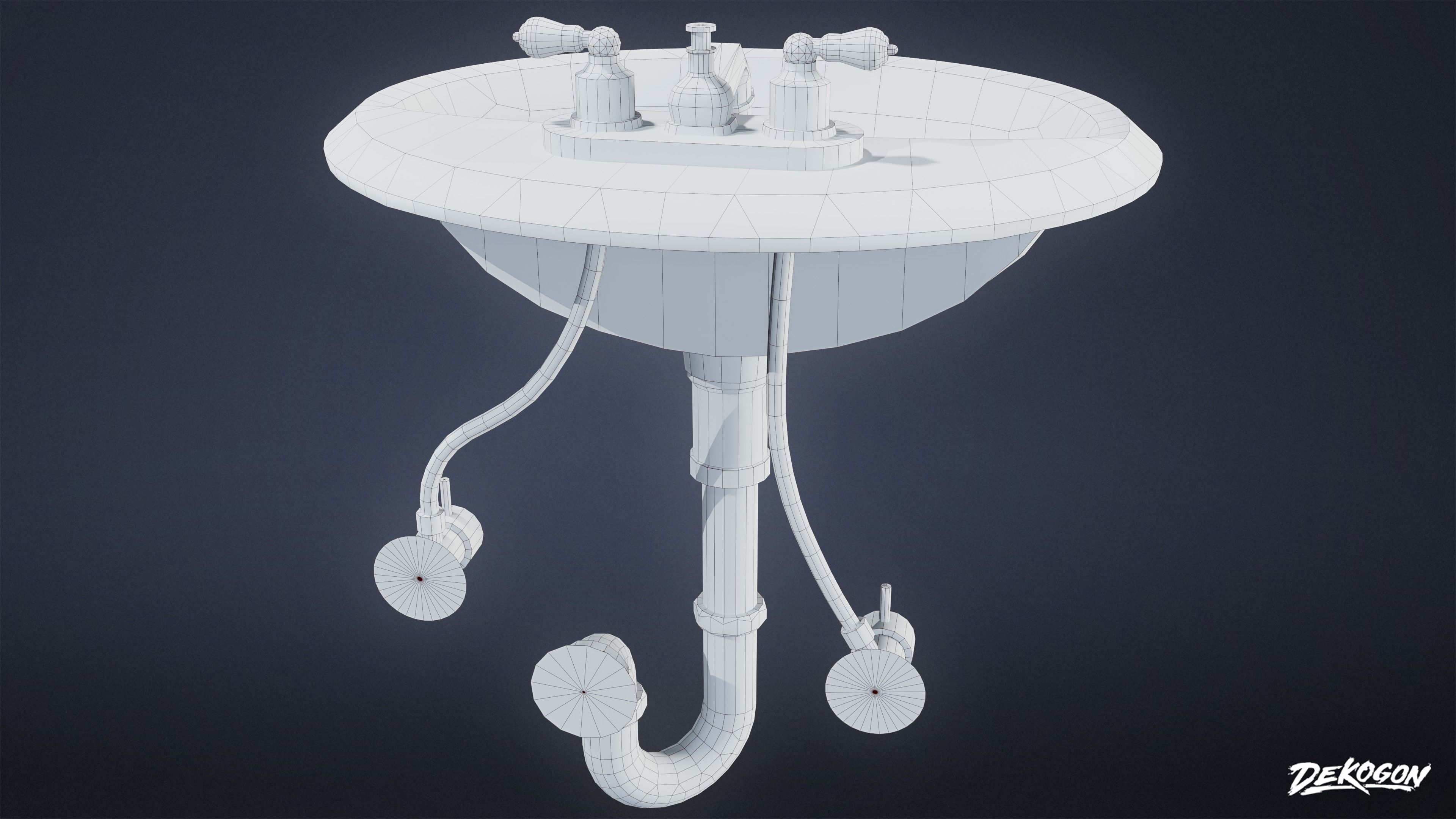 SUBURBS - Bathroom Sink 01 - LOW POLY AND NANITE Low-poly 3D model_10