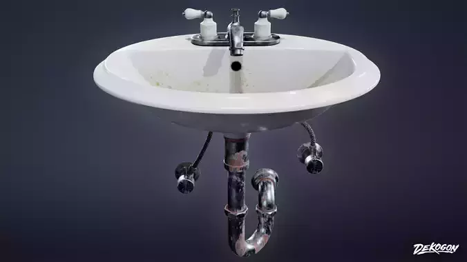 SUBURBS - Bathroom Sink 01 - LOW POLY AND NANITE Low-poly 3D model SUBURBS - Bathroom Sink 01 - LOW POLY AND NANITE Low-poly 3D model