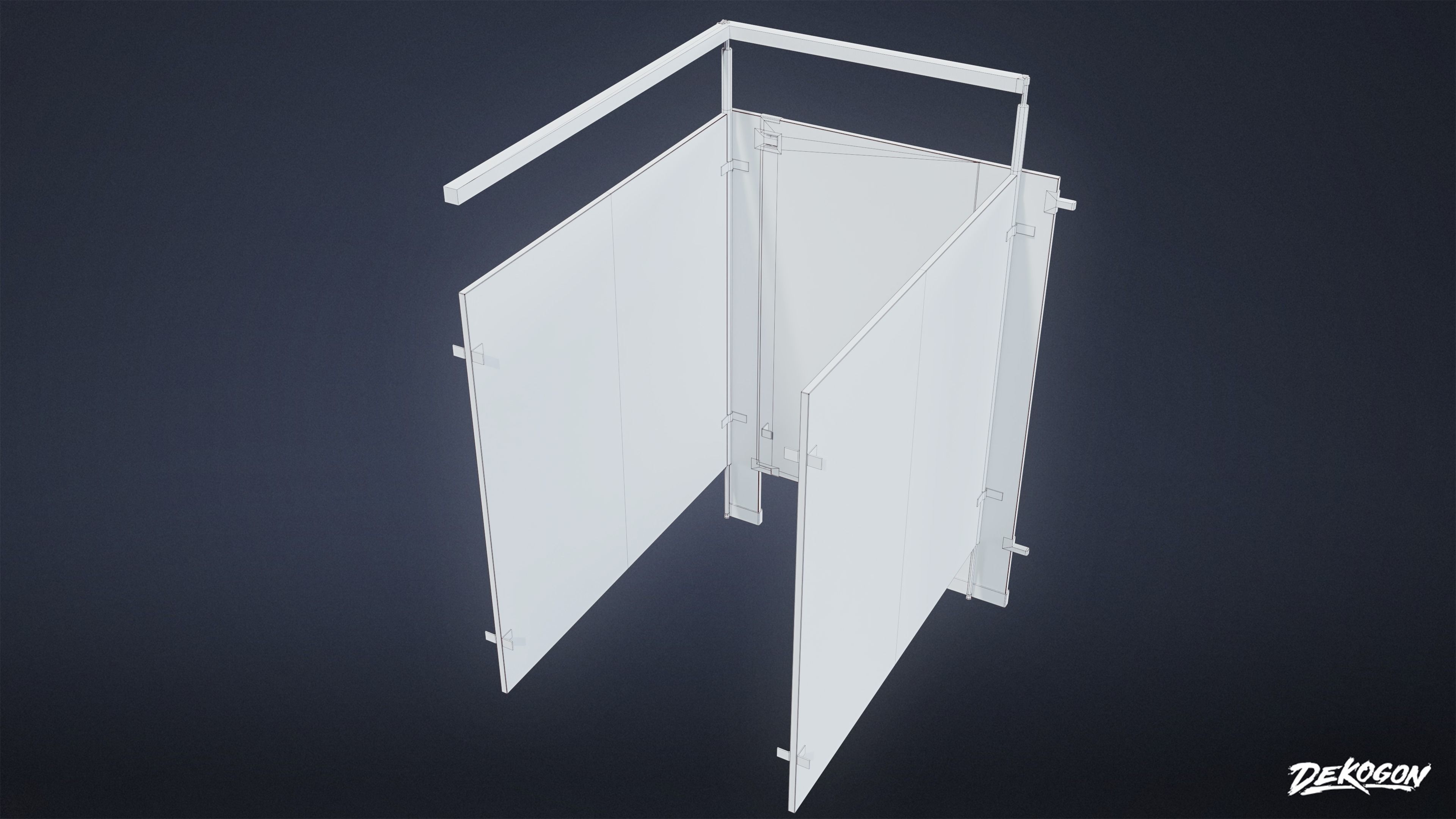 SUBURBS - Bathroom Stall Set 01 - LOW POLY AND NANITE Low-poly 3D model_9