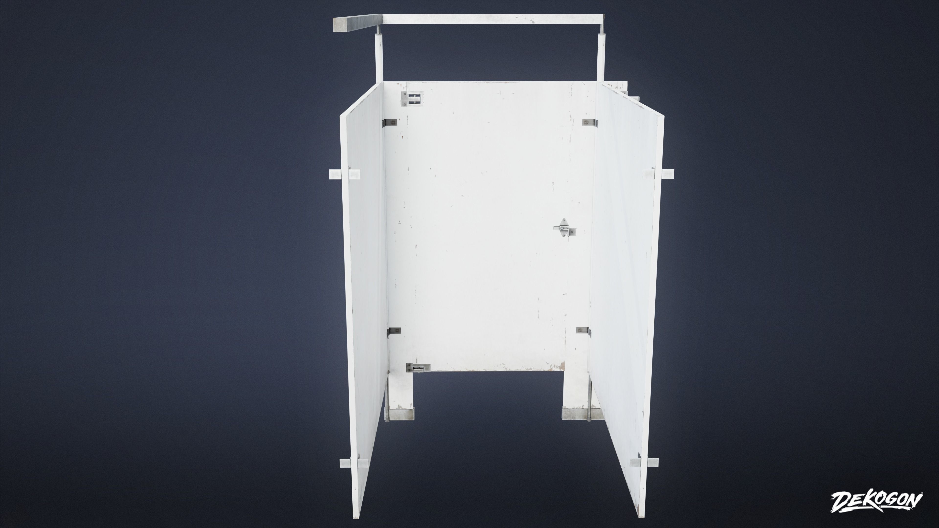 SUBURBS - Bathroom Stall Set 01 - LOW POLY AND NANITE Low-poly 3D model_4