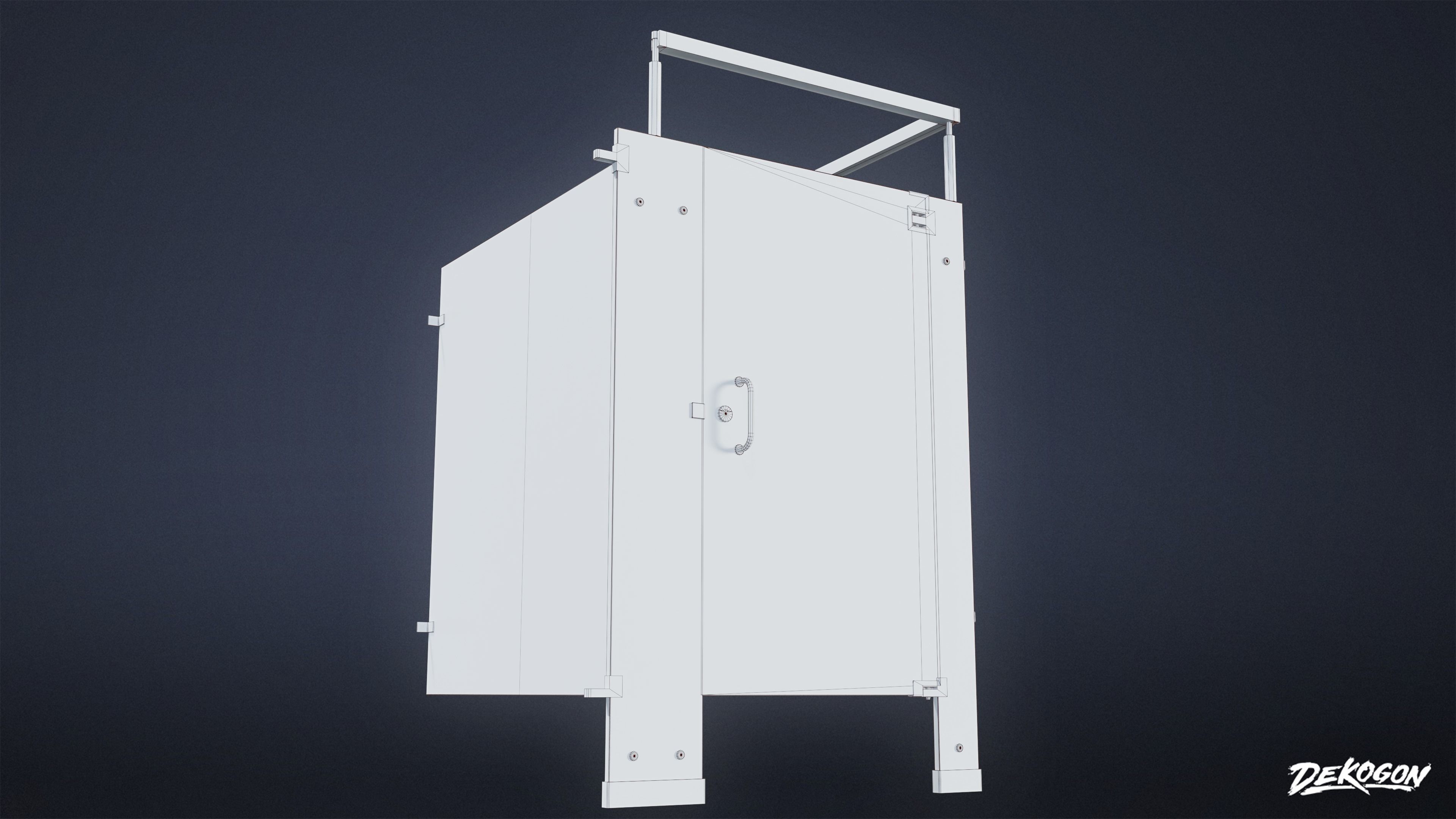 SUBURBS - Bathroom Stall Set 01 - LOW POLY AND NANITE Low-poly 3D model_8