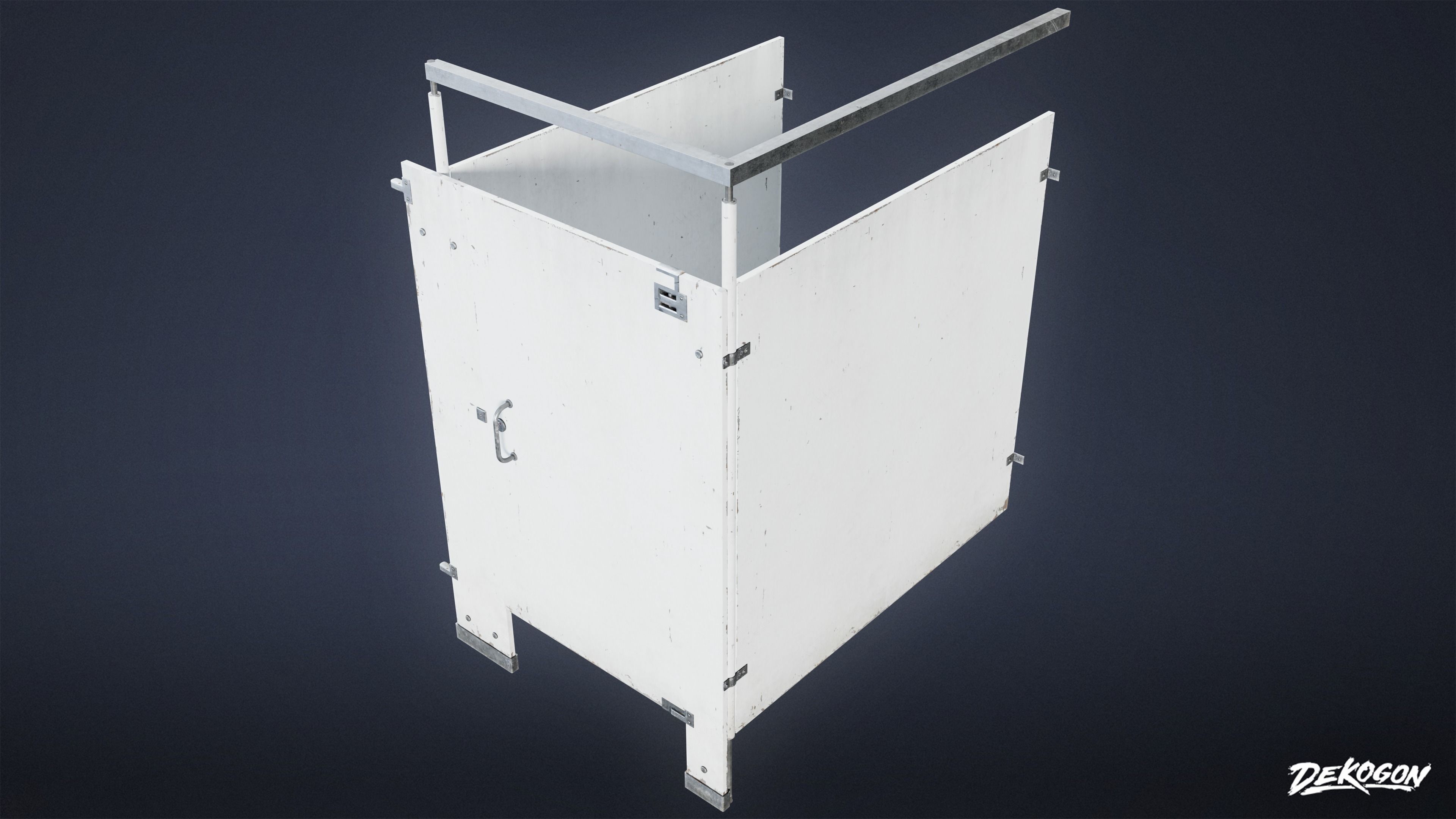 SUBURBS - Bathroom Stall Set 01 - LOW POLY AND NANITE Low-poly 3D model_5