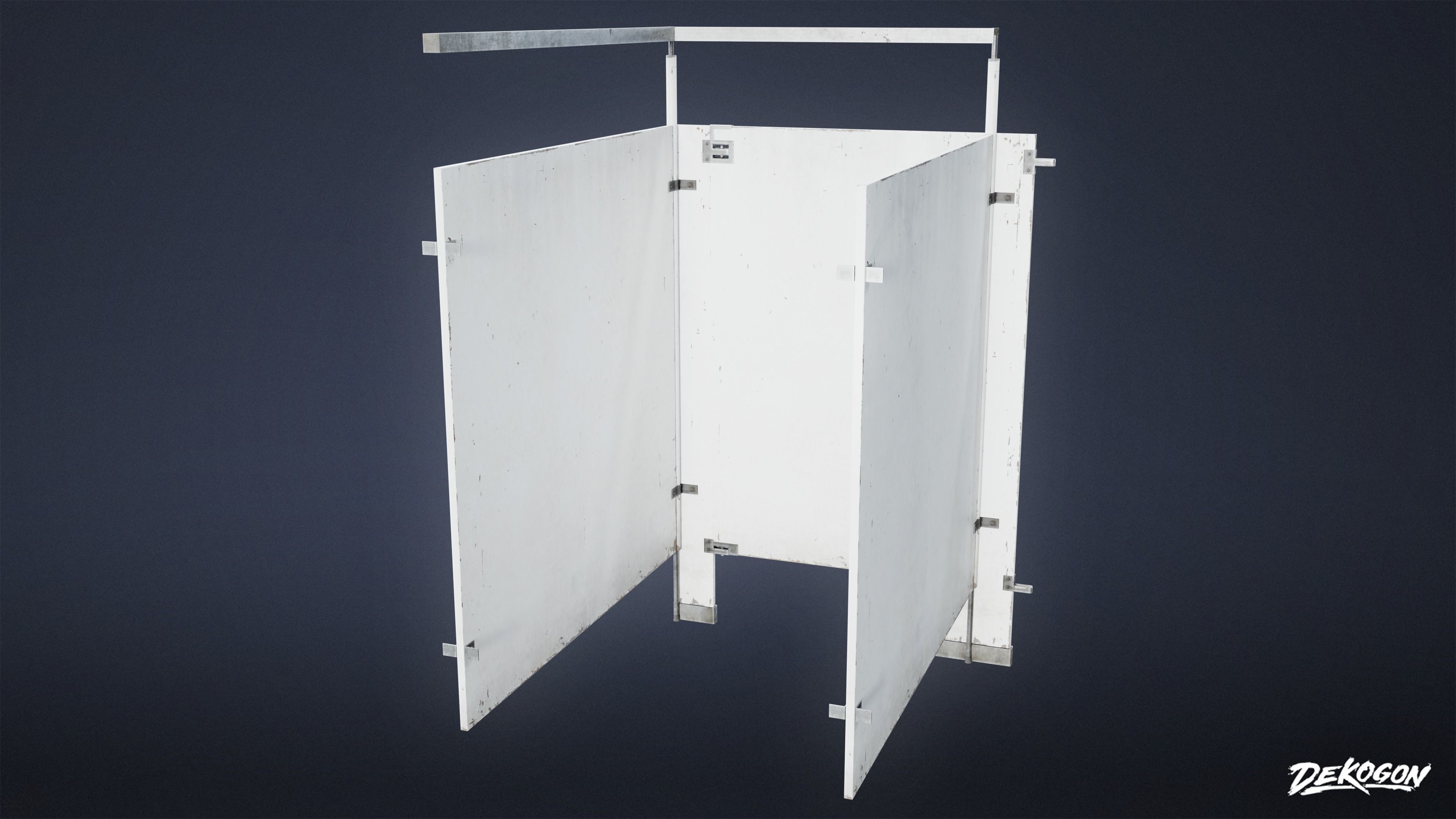 SUBURBS - Bathroom Stall Set 01 - LOW POLY AND NANITE Low-poly 3D model_3