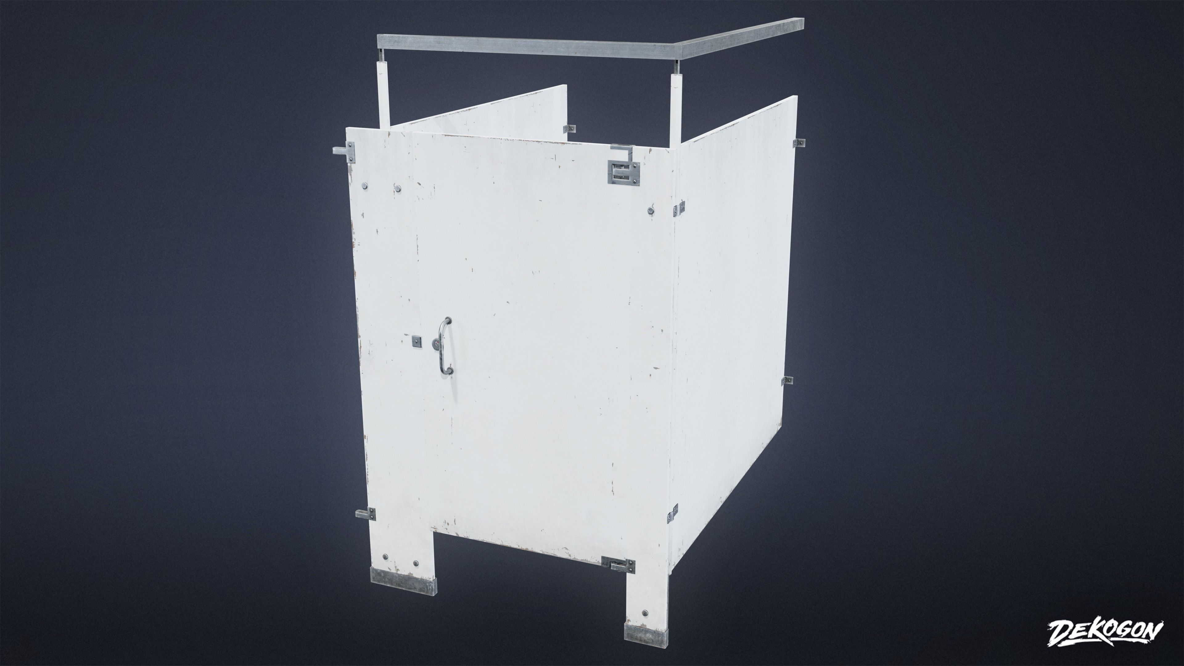 SUBURBS - Bathroom Stall Set 01 - LOW POLY AND NANITE Low-poly 3D model_1