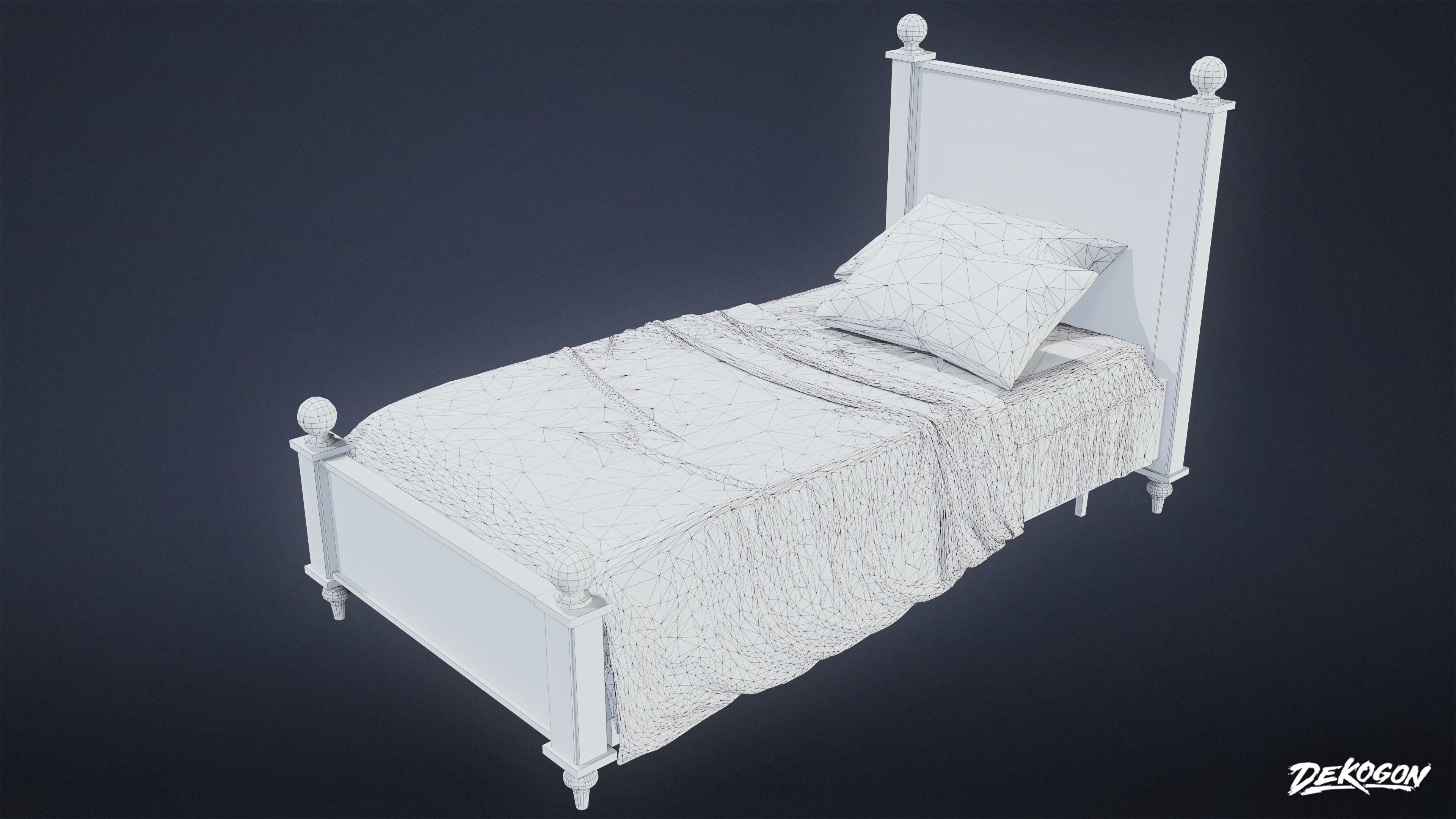 SUBURBS - Bed 12 - LOW POLY AND NANITE Low-poly 3D model_14