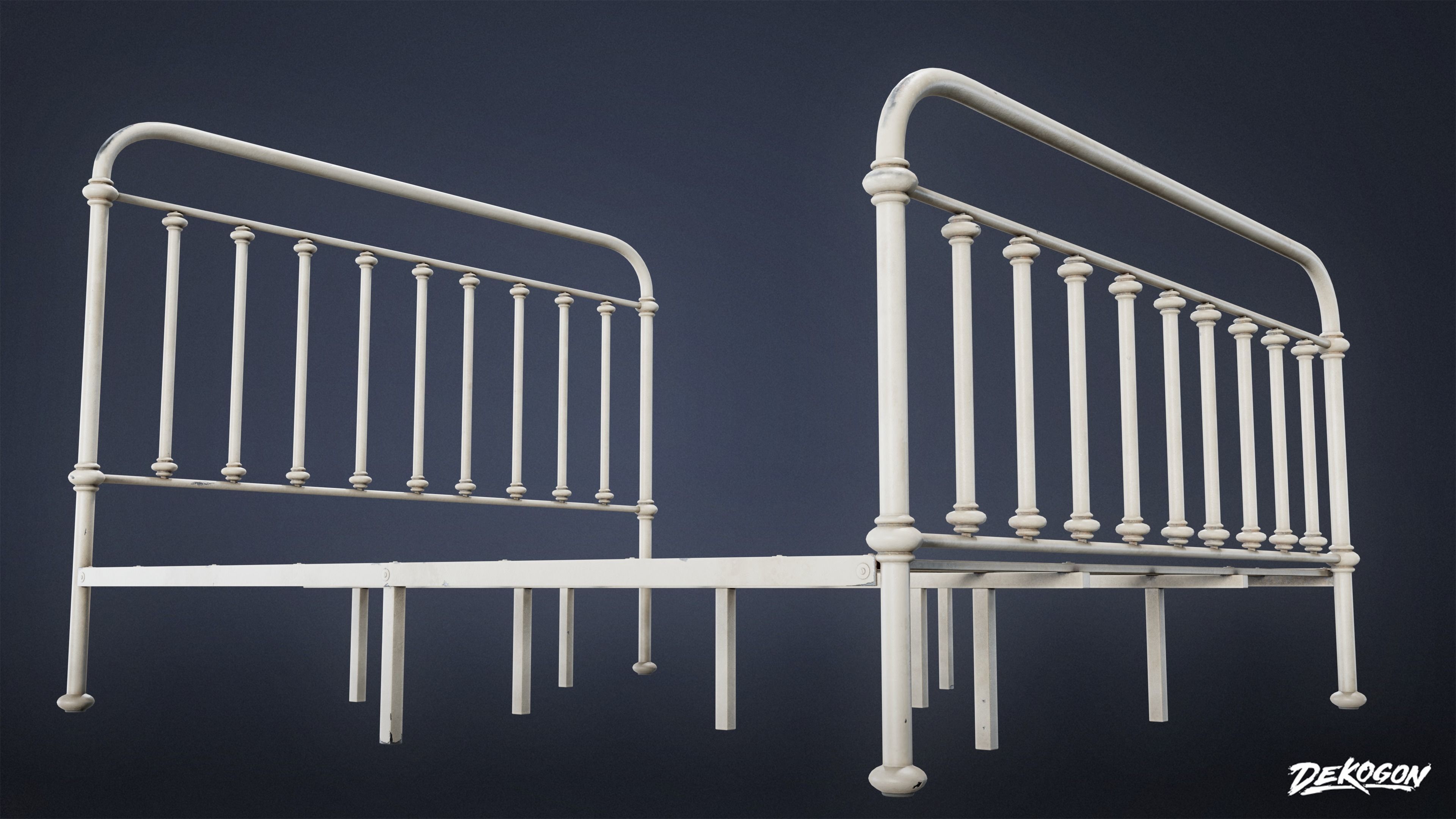 SUBURBS - Bed Frame 01 - LOW POLY AND NANITE Low-poly 3D model_5