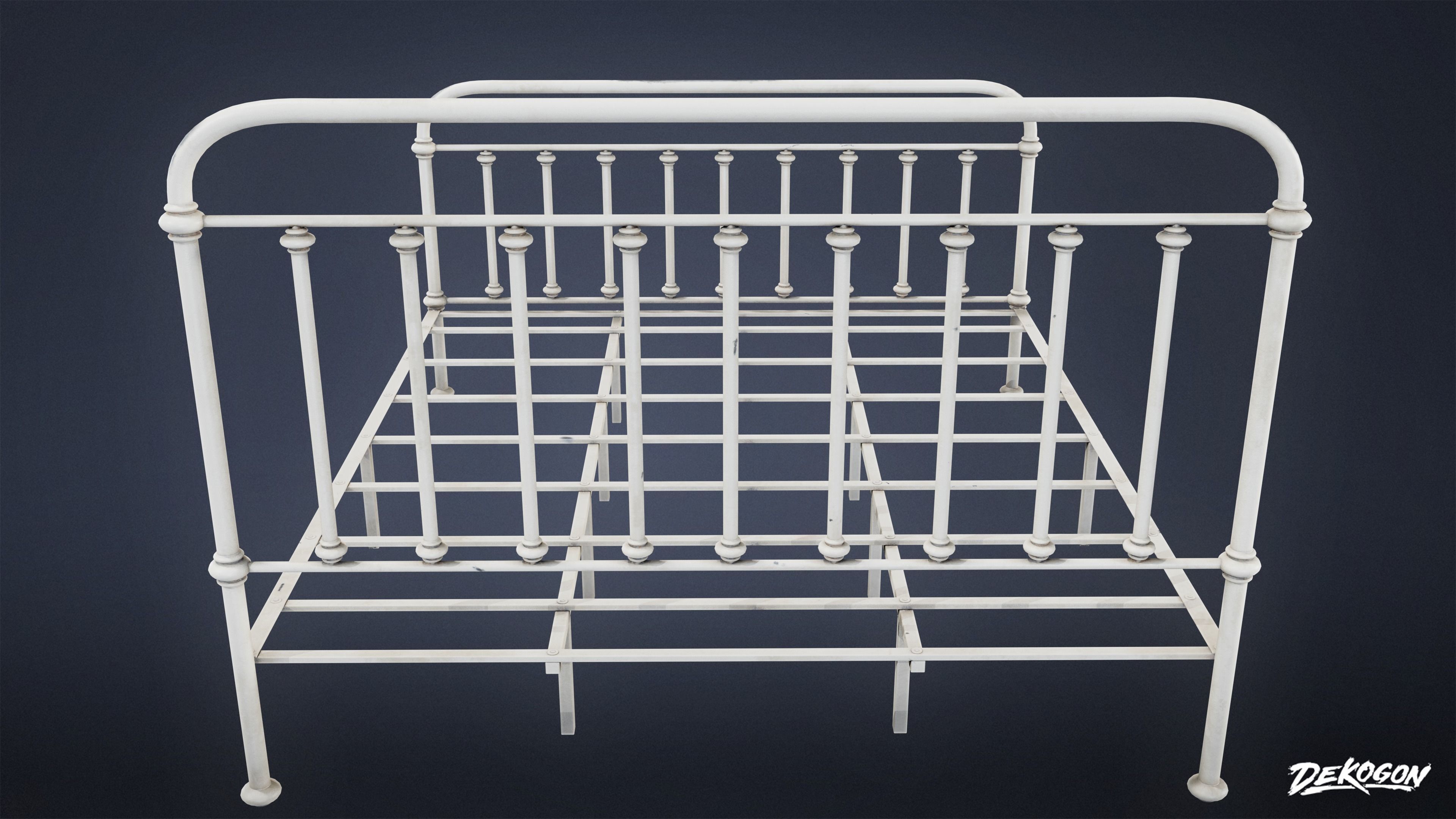 SUBURBS - Bed Frame 01 - LOW POLY AND NANITE Low-poly 3D model_3