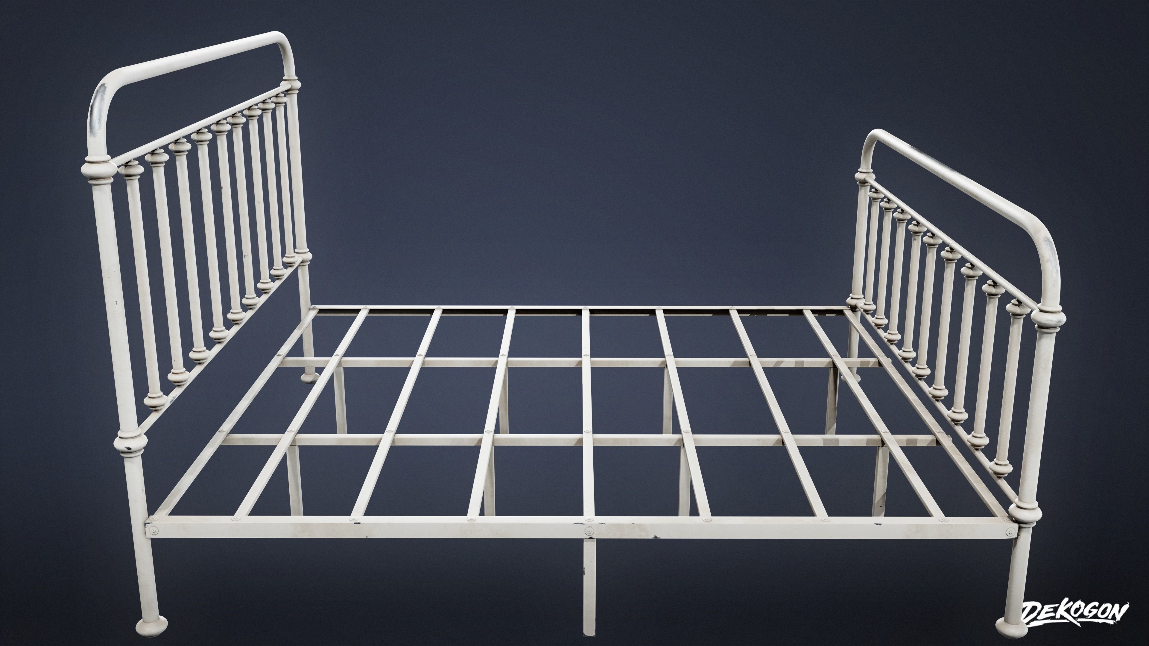 SUBURBS - Bed Frame 01 - LOW POLY AND NANITE Low-poly 3D model_1