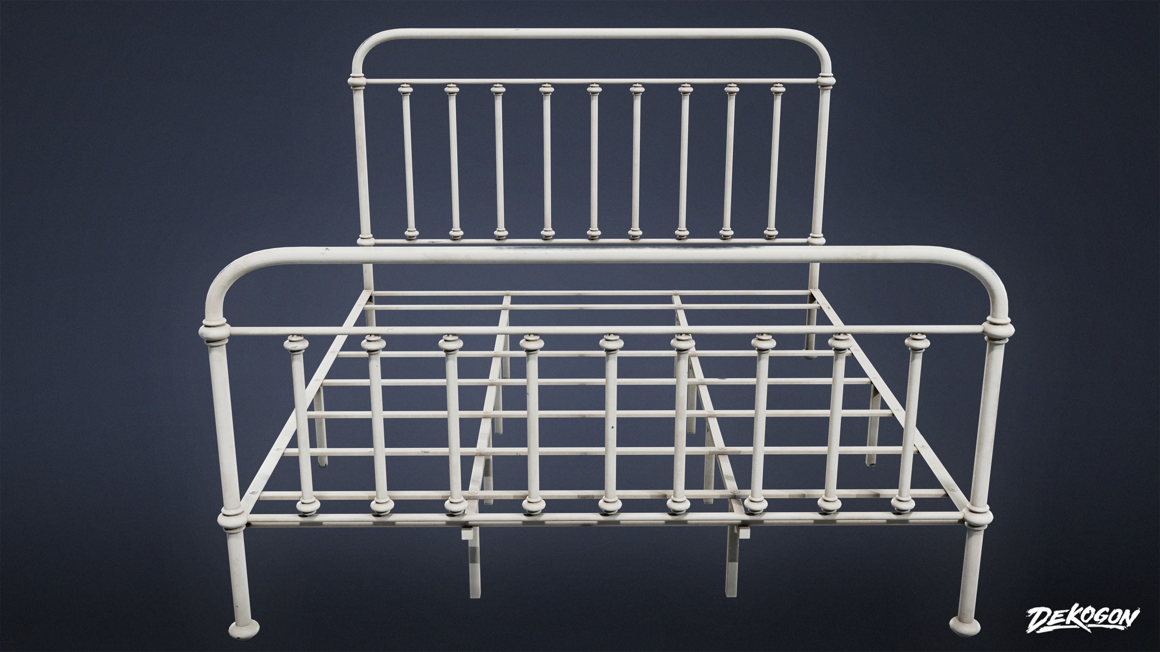 SUBURBS - Bed Frame 01 - LOW POLY AND NANITE Low-poly 3D model_2