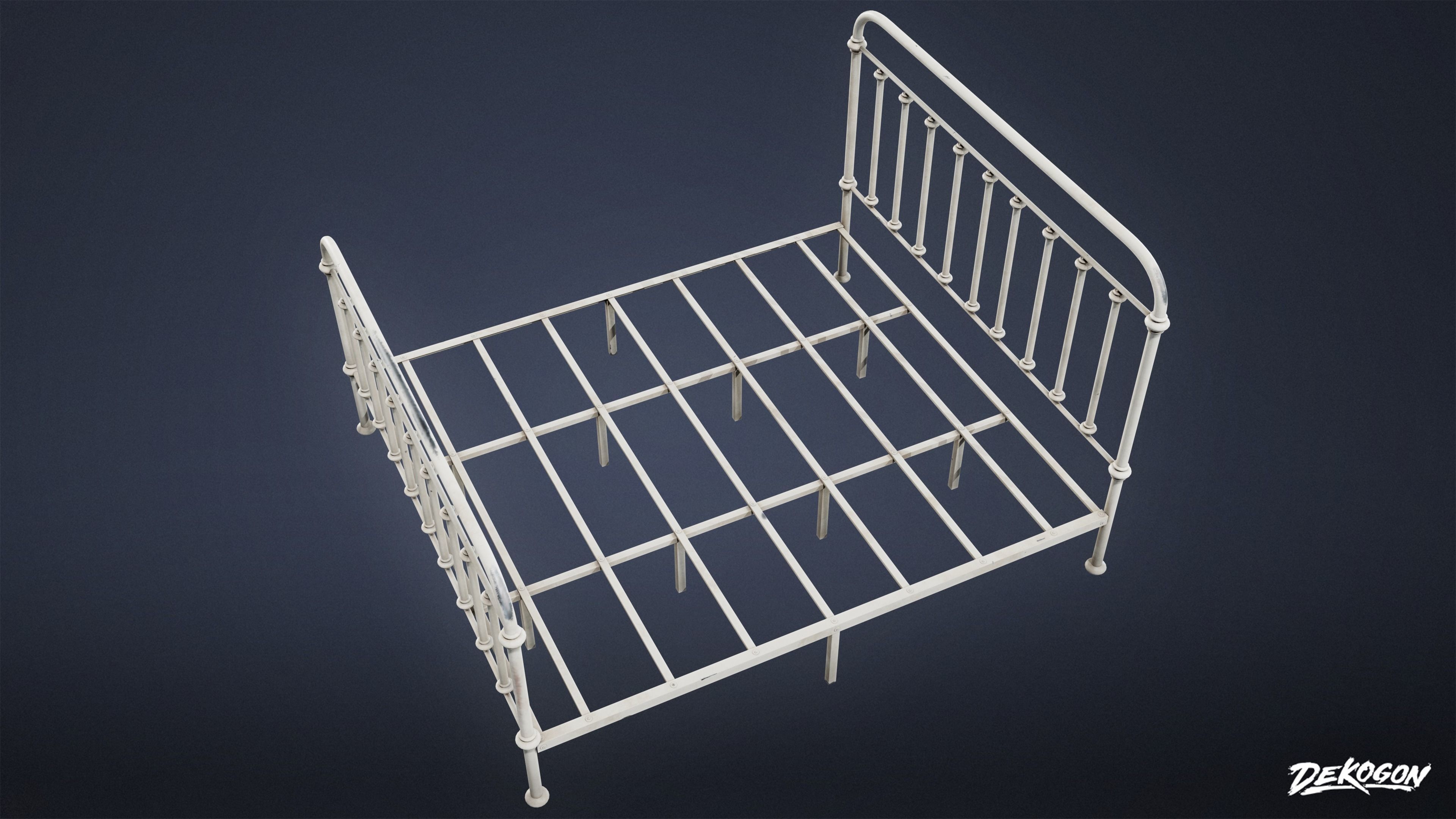 SUBURBS - Bed Frame 01 - LOW POLY AND NANITE Low-poly 3D model_4