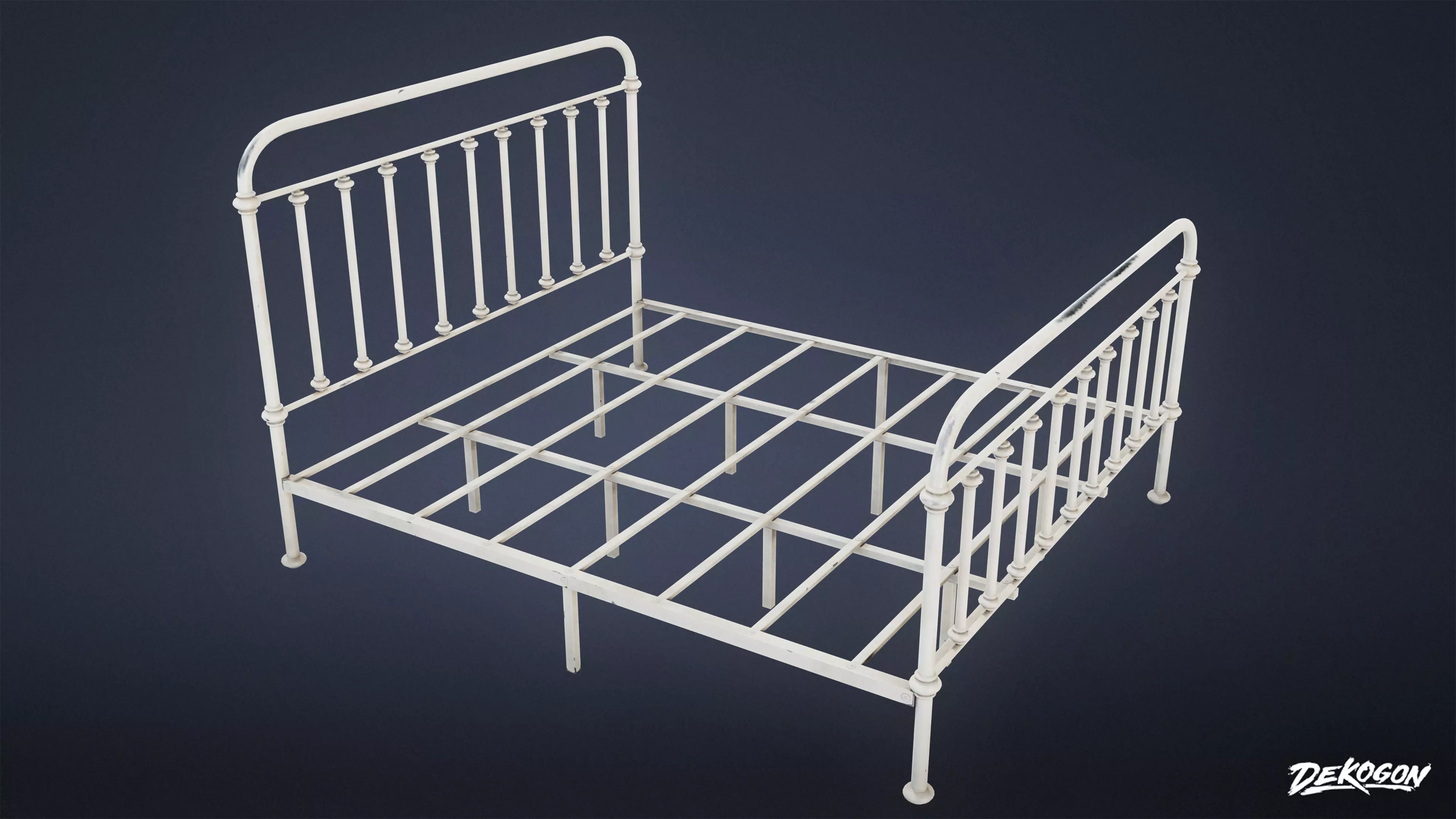 SUBURBS - Bed Frame 01 - LOW POLY AND NANITE Low-poly 3D model_0
