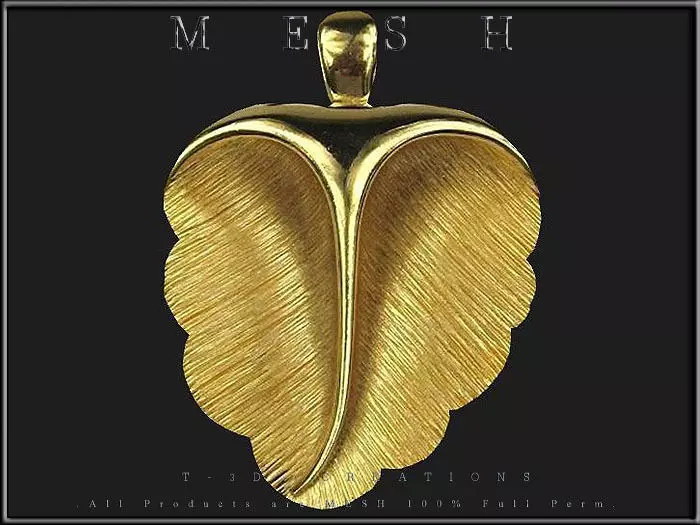 Gold Leaf Low-poly 3D model_0