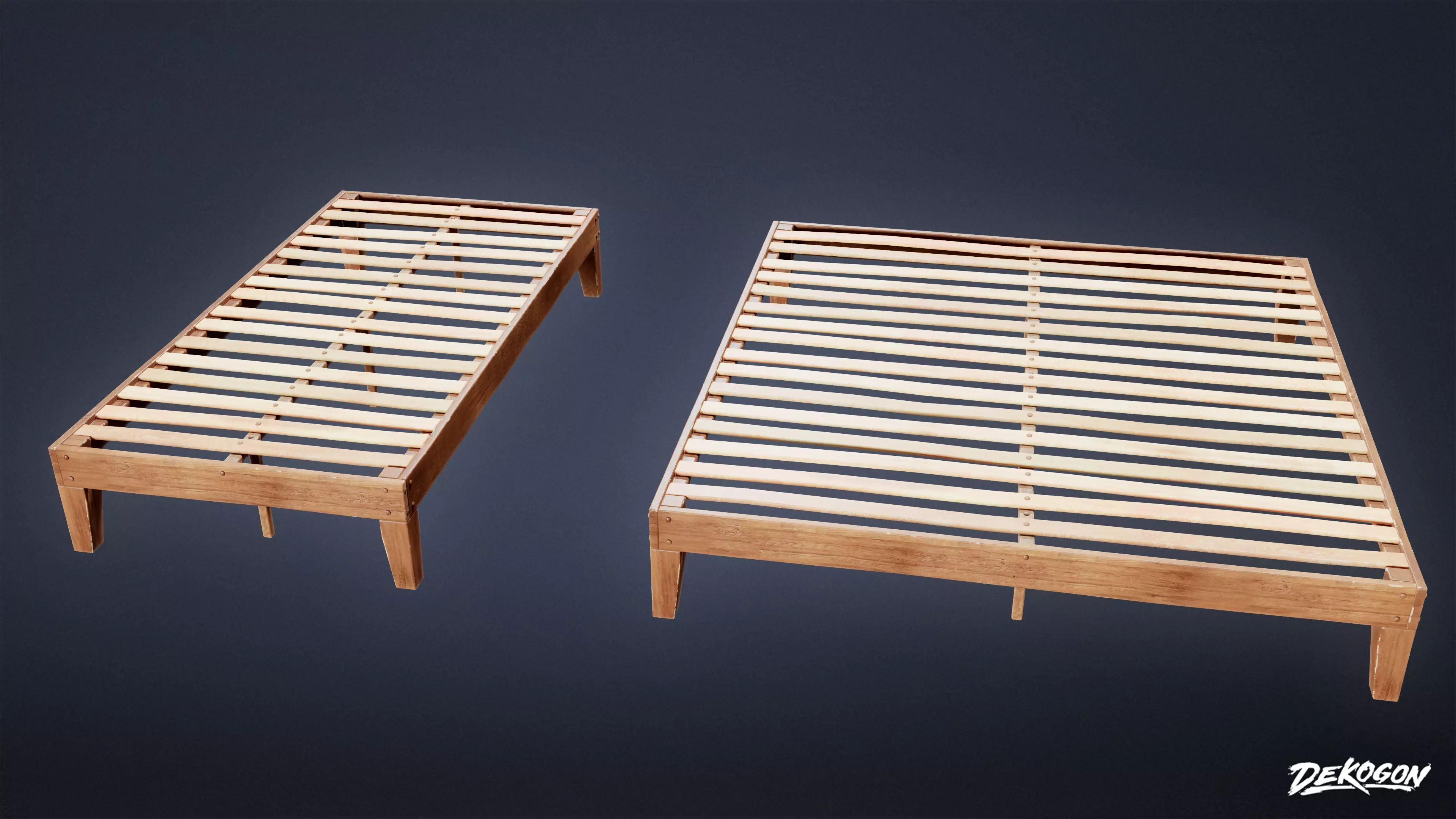 SUBURBS - Bed Frame 05 - LOW POLY AND NANITE Low-poly 3D model_0