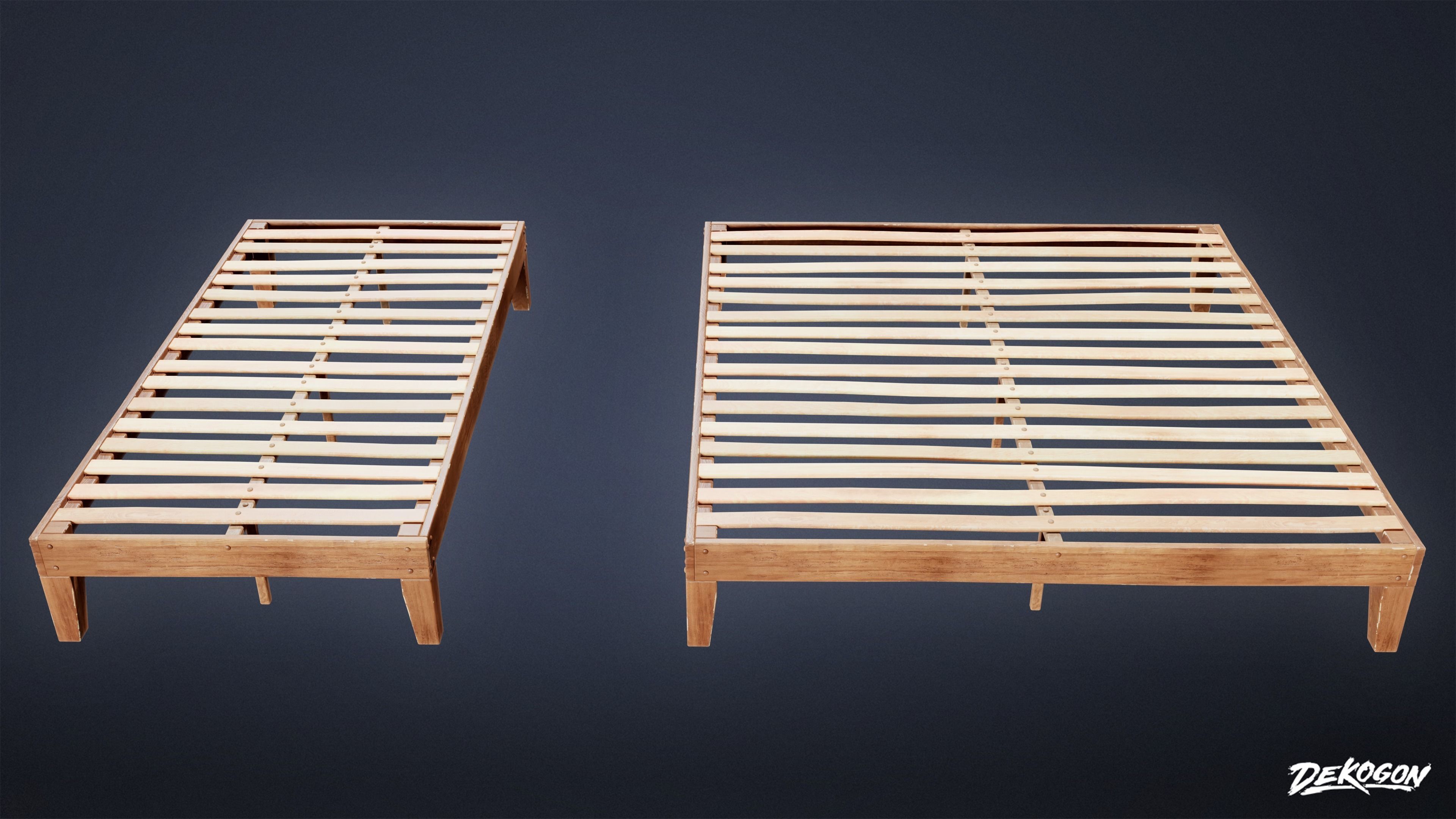 SUBURBS - Bed Frame 05 - LOW POLY AND NANITE Low-poly 3D model_1