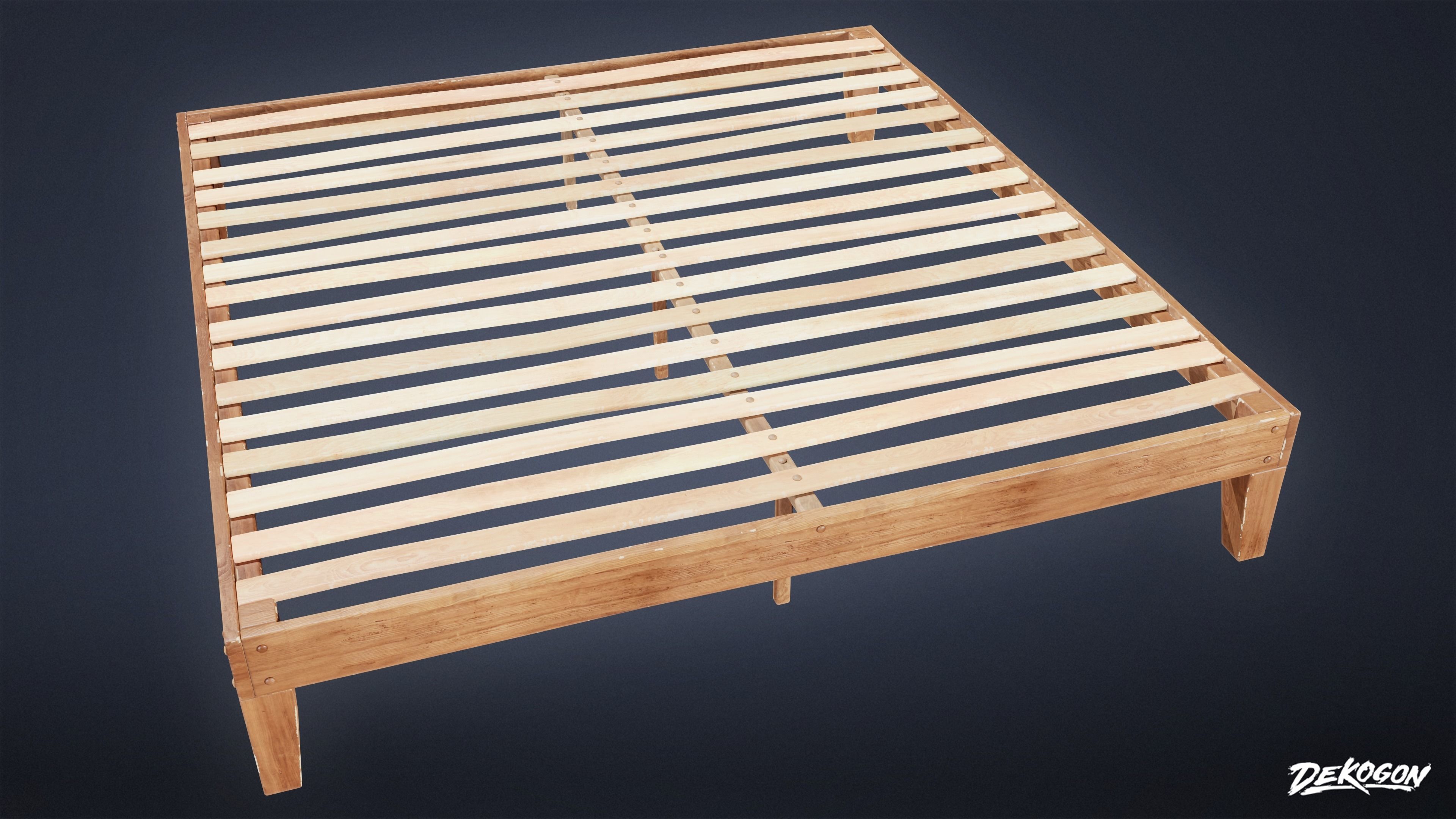 SUBURBS - Bed Frame 05 - LOW POLY AND NANITE Low-poly 3D model_4