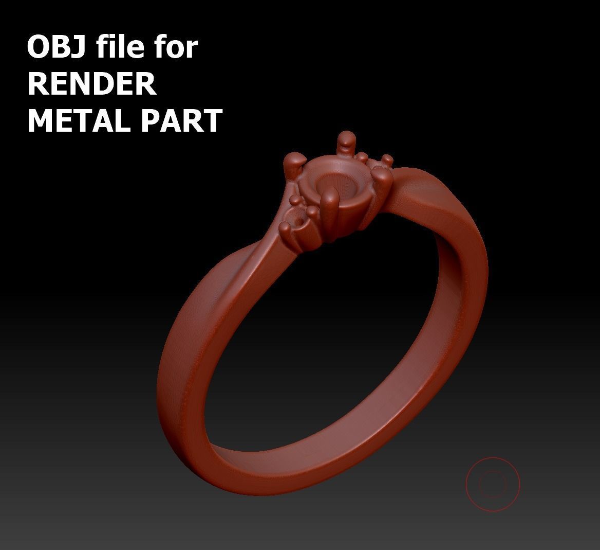 Bypass Solitaire Ring Three stone Engagement Ring 3Dmodel  3D print model_7