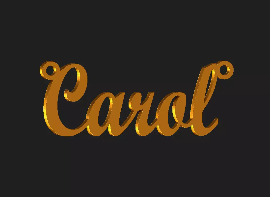 Carol name plate pendant 3D print model