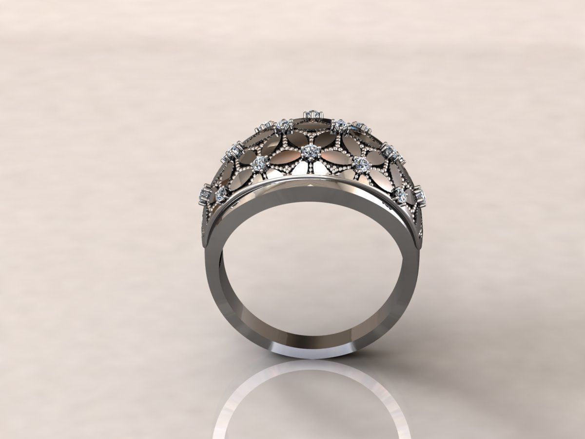 Petals ring 2 3D print model_4