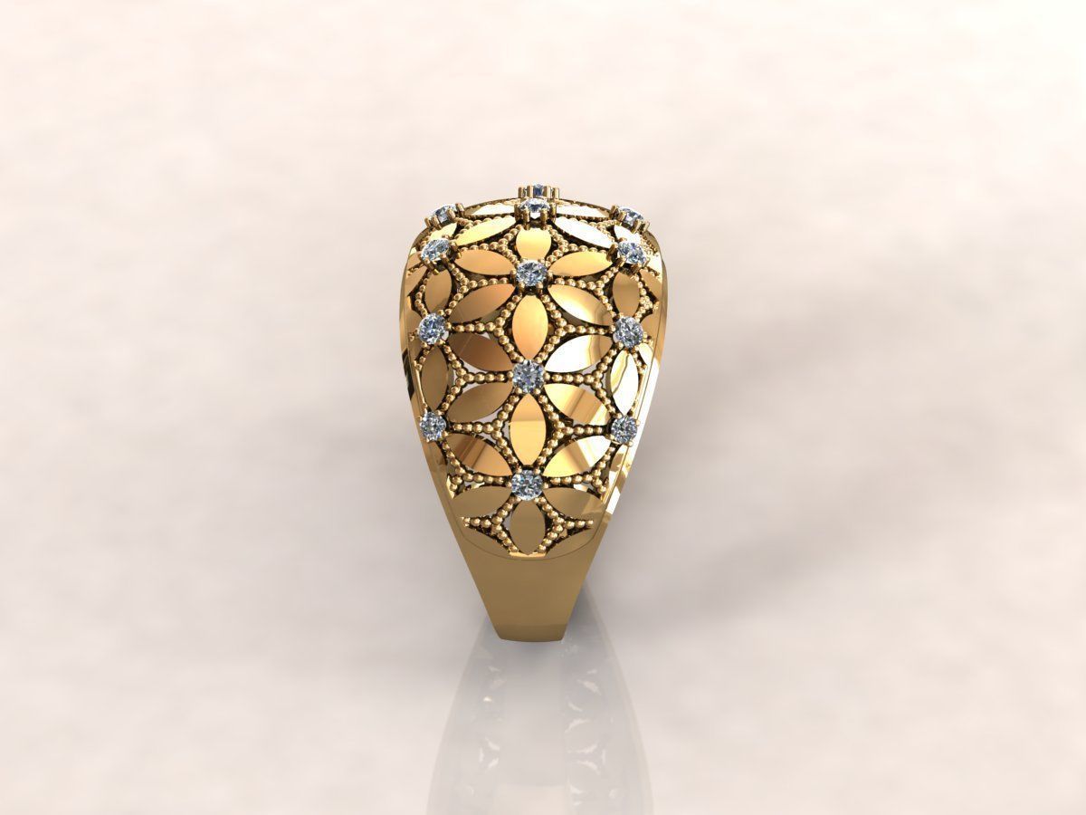 Petals ring 2 3D print model_3