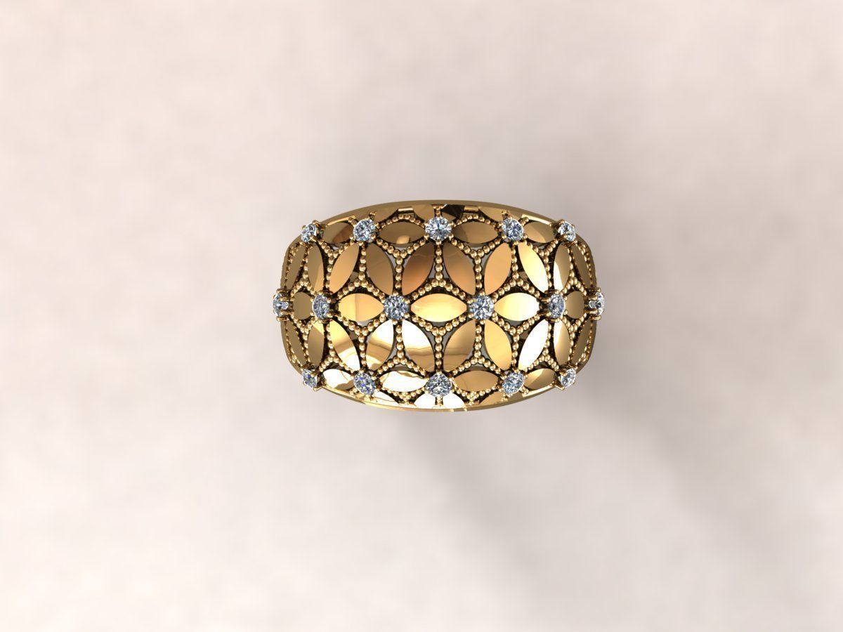 Petals ring 2 3D print model_1