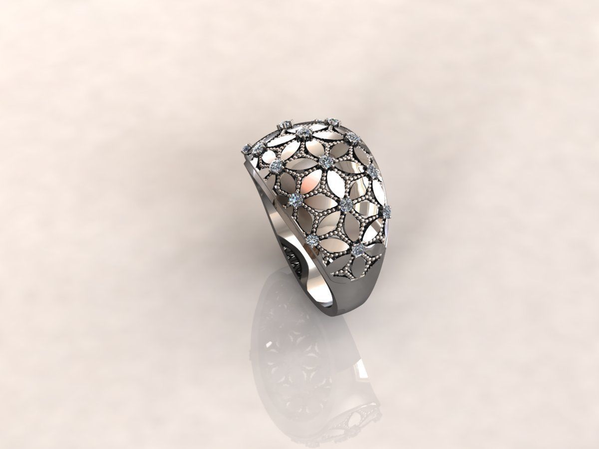 Petals ring 2 3D print model_5