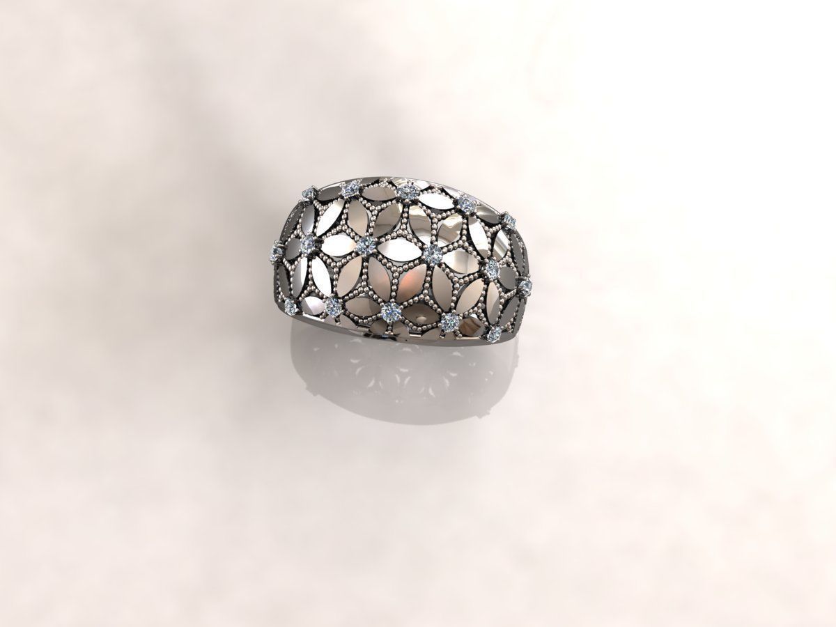 Petals ring 2 3D print model_6