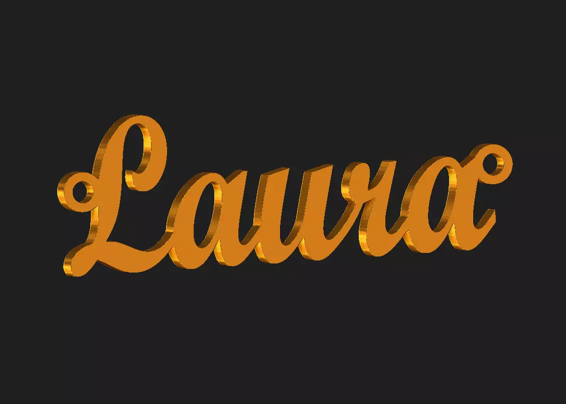 Laura name plate pendant 3D print model