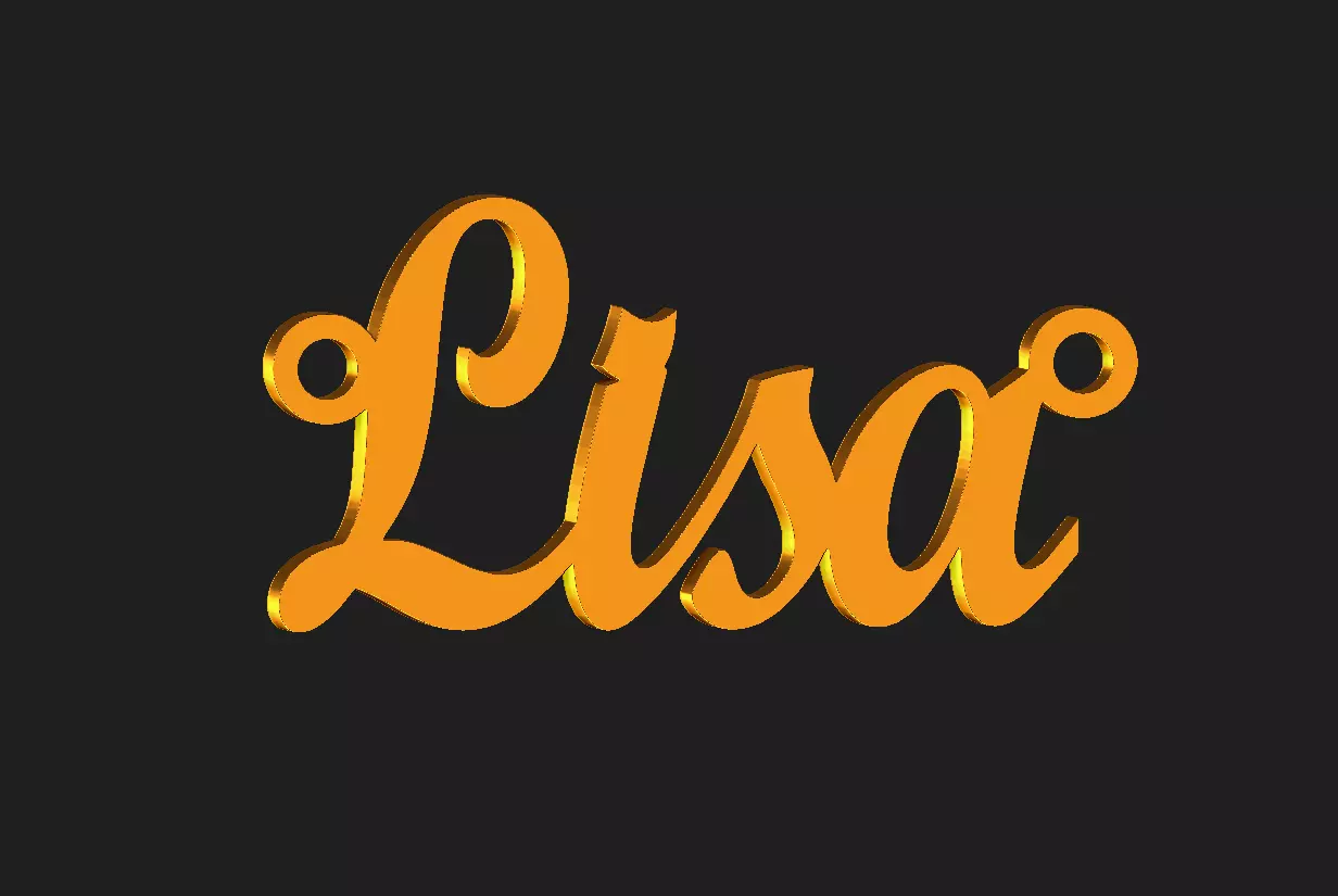 Lisa name plate pendant 3D print model