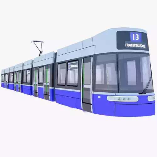 Tram Flexity Zurich exterior 3D model