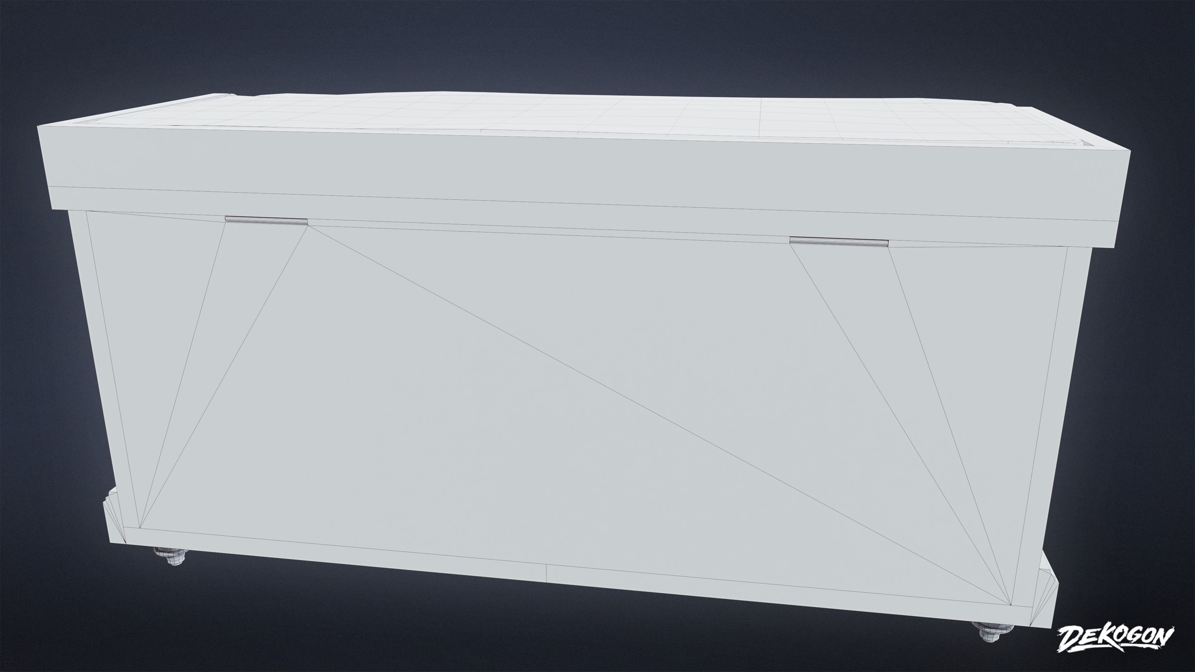 SUBURBS - Bench 09 - LOW POLY AND NANITE Low-poly 3D model_10