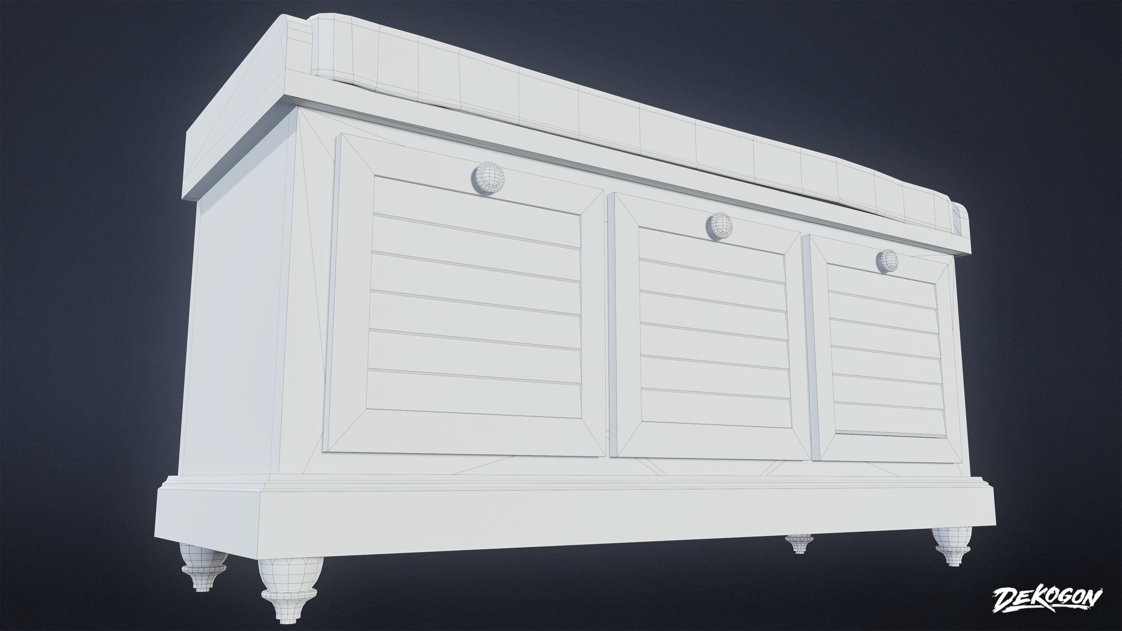 SUBURBS - Bench 09 - LOW POLY AND NANITE Low-poly 3D model_9