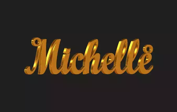 Michelle name plate pendant 3D print model