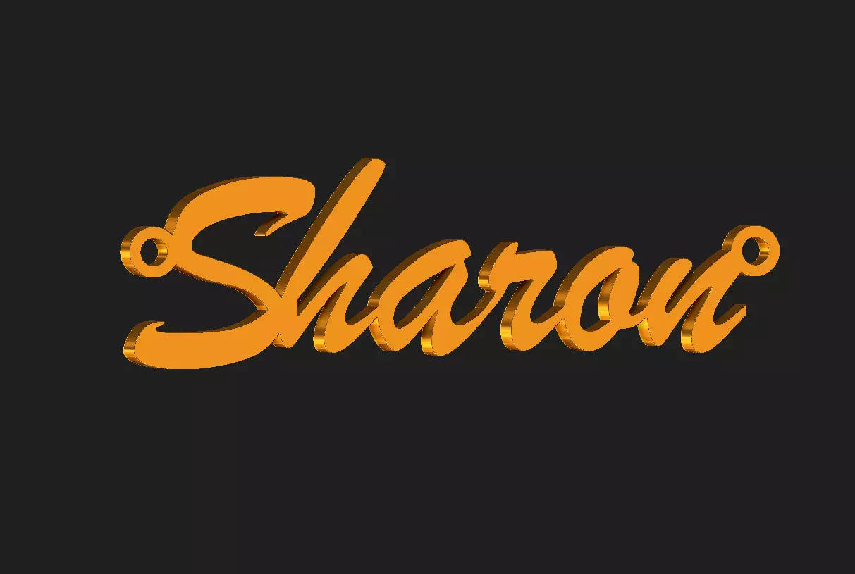 Sharon name plate pendant 3D print model_0