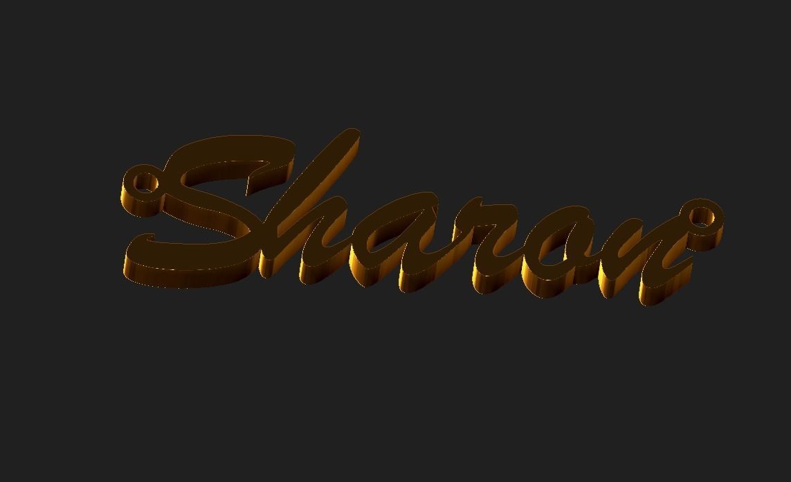 Sharon name plate pendant 3D print model_9