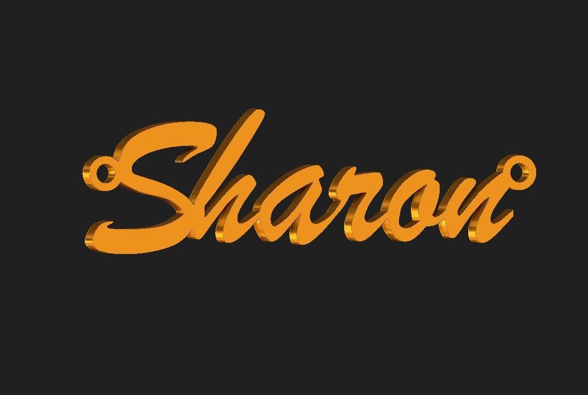 Sharon name plate pendant 3D print model_3
