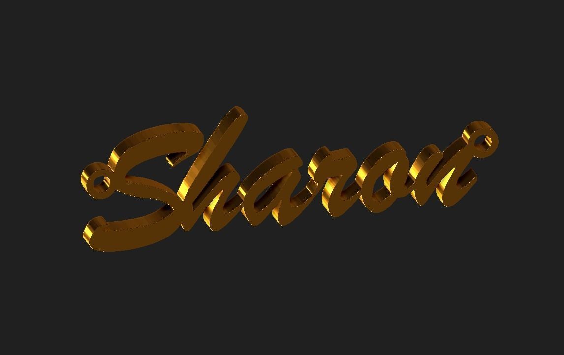 Sharon name plate pendant 3D print model_7