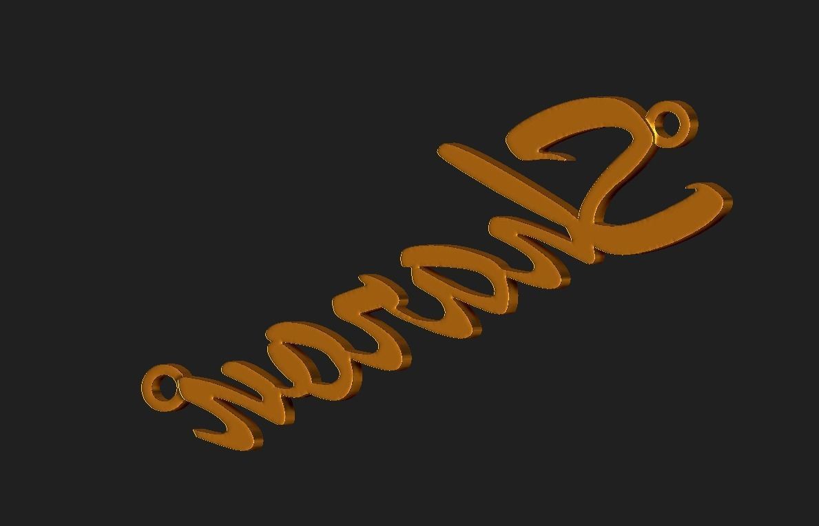 Sharon name plate pendant 3D print model_37