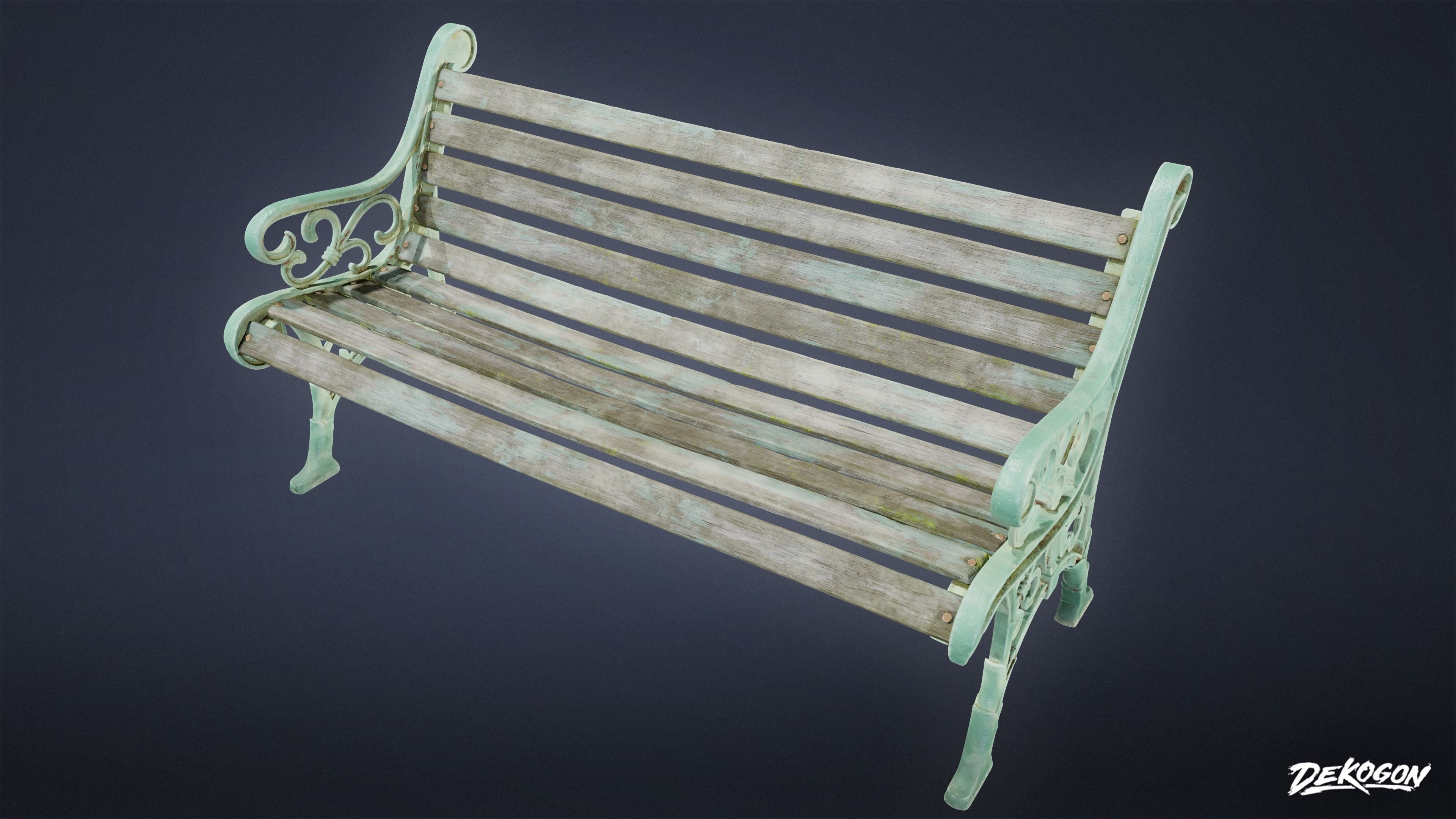 SUBURBS - Bench Park 01 - LOW POLY AND NANITE Low-poly 3D model_4