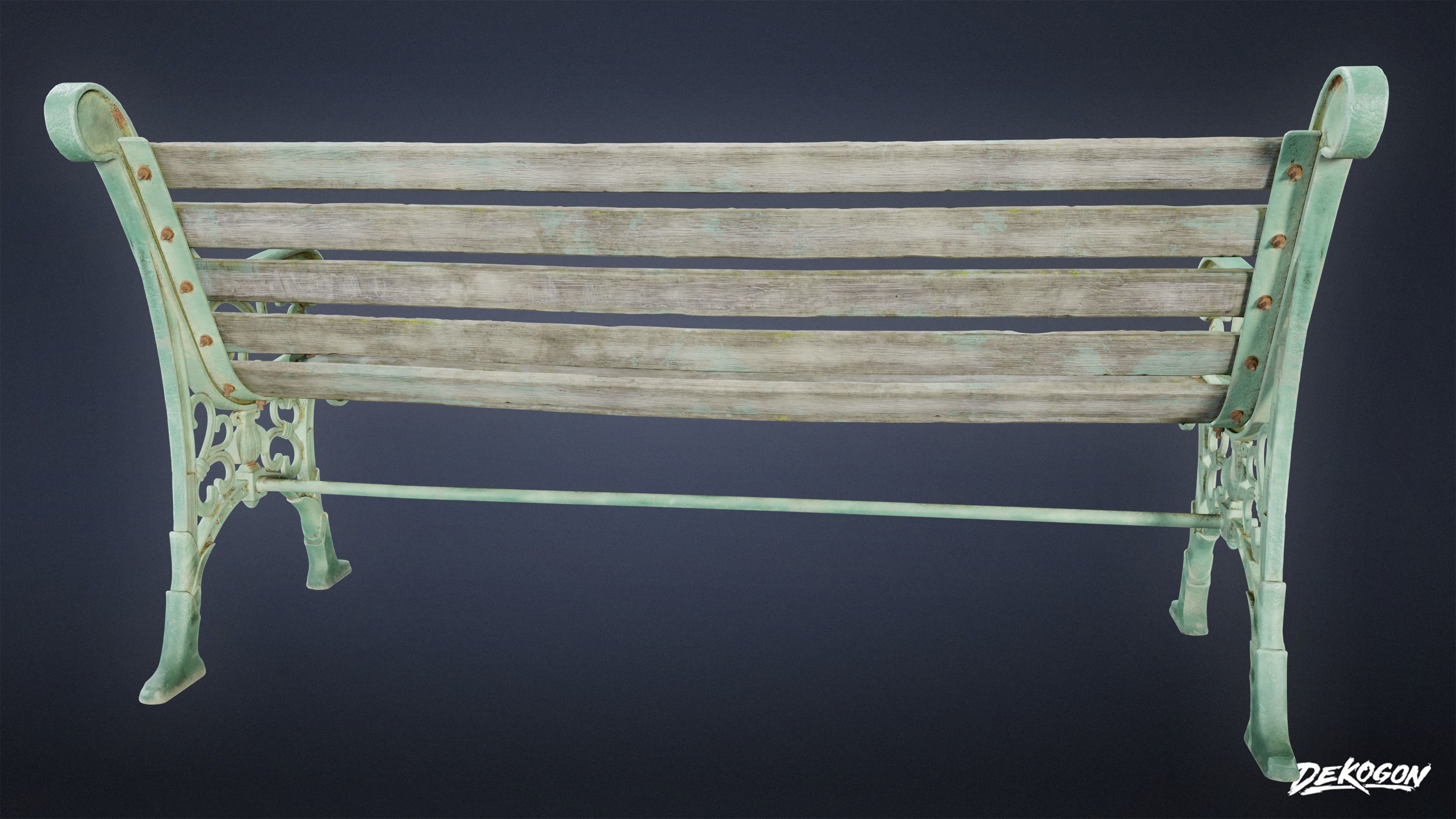 SUBURBS - Bench Park 01 - LOW POLY AND NANITE Low-poly 3D model_3