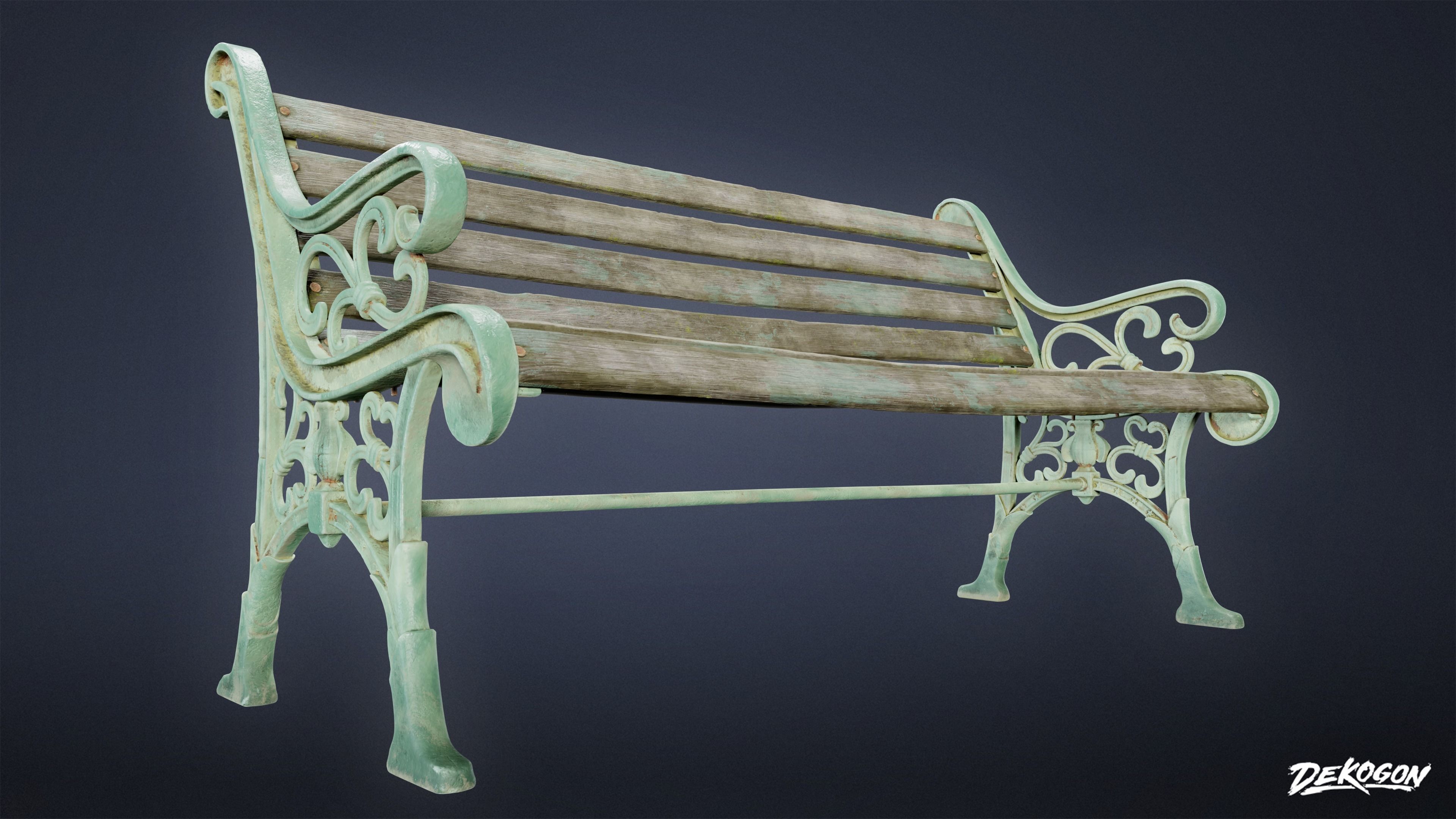 SUBURBS - Bench Park 01 - LOW POLY AND NANITE Low-poly 3D model_5