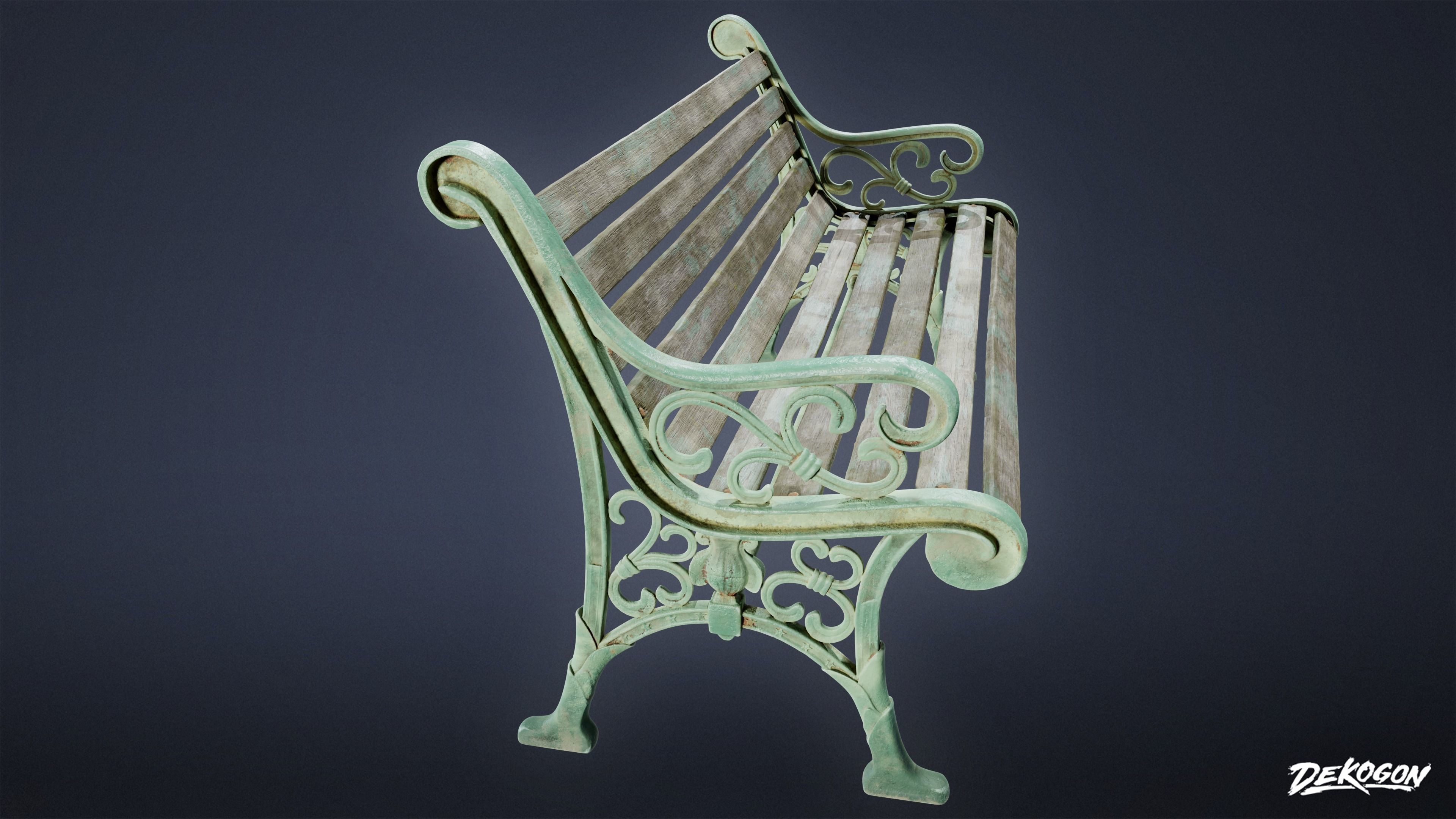 SUBURBS - Bench Park 01 - LOW POLY AND NANITE Low-poly 3D model_2