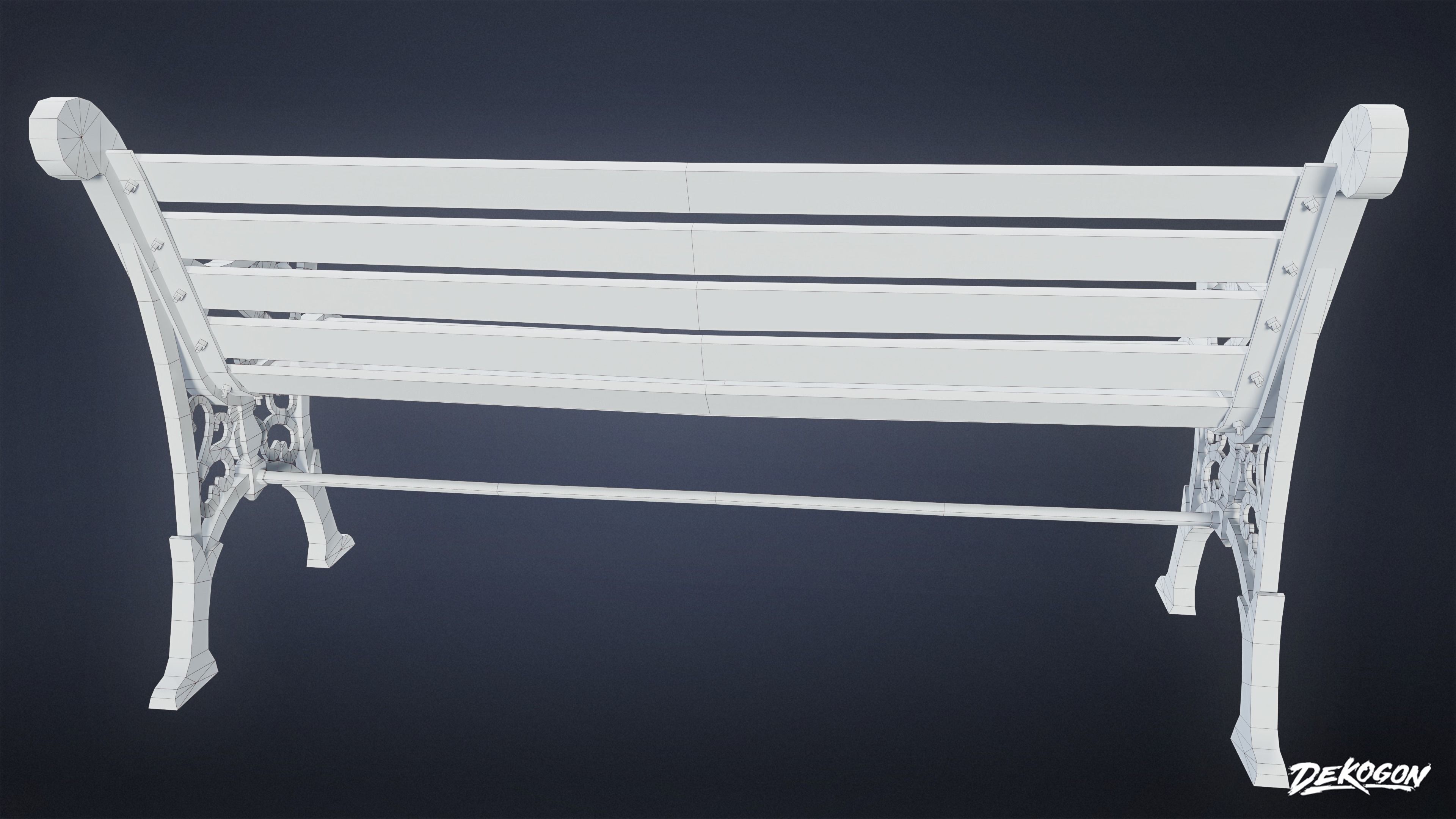 SUBURBS - Bench Park 01 - LOW POLY AND NANITE Low-poly 3D model_8