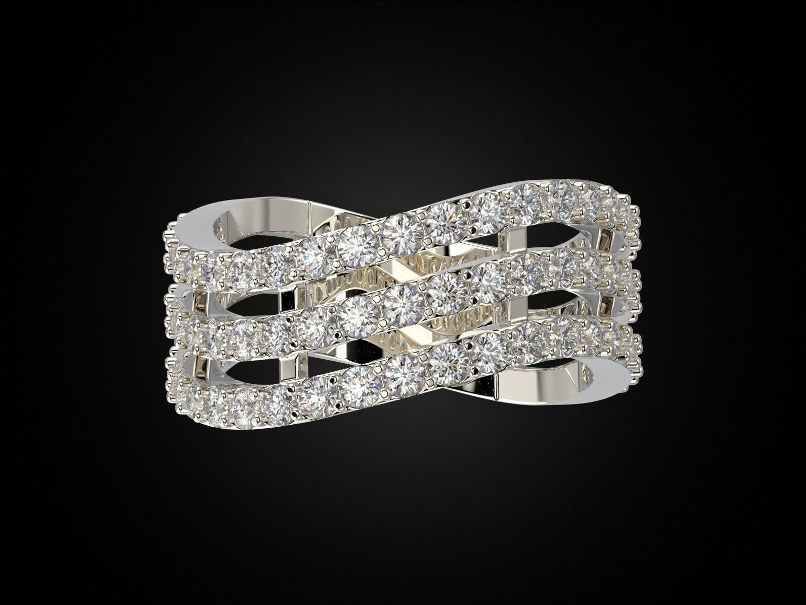 Ring three curves 3D print model_4