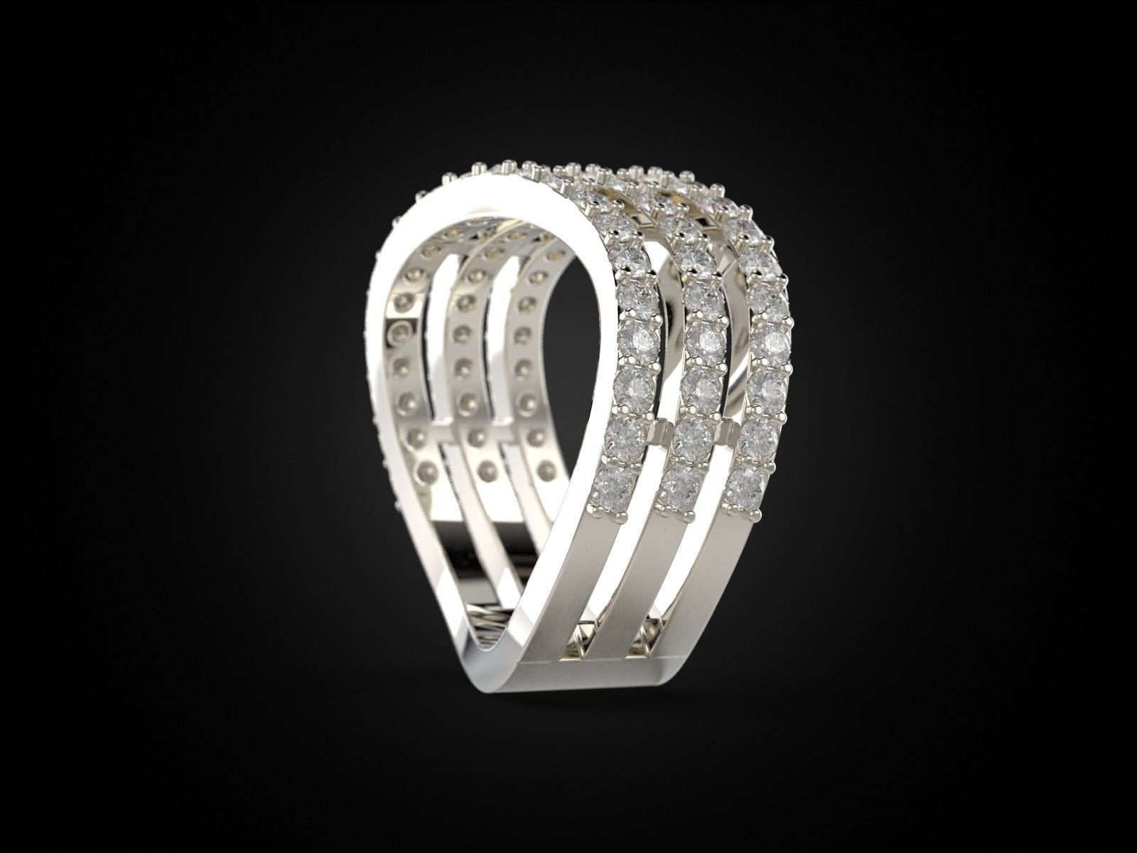 Ring three curves 3D print model_6