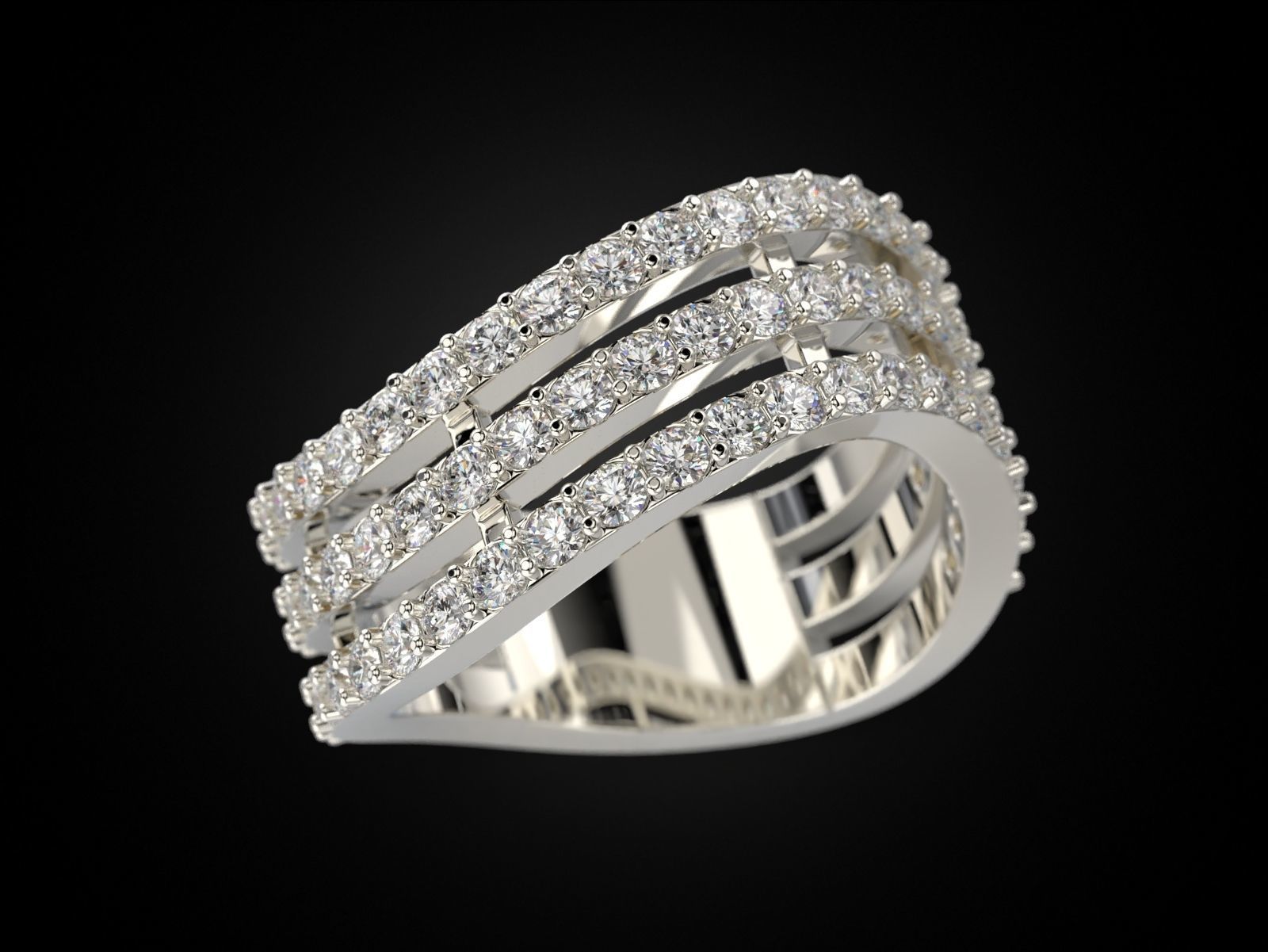 Ring three curves 3D print model_7